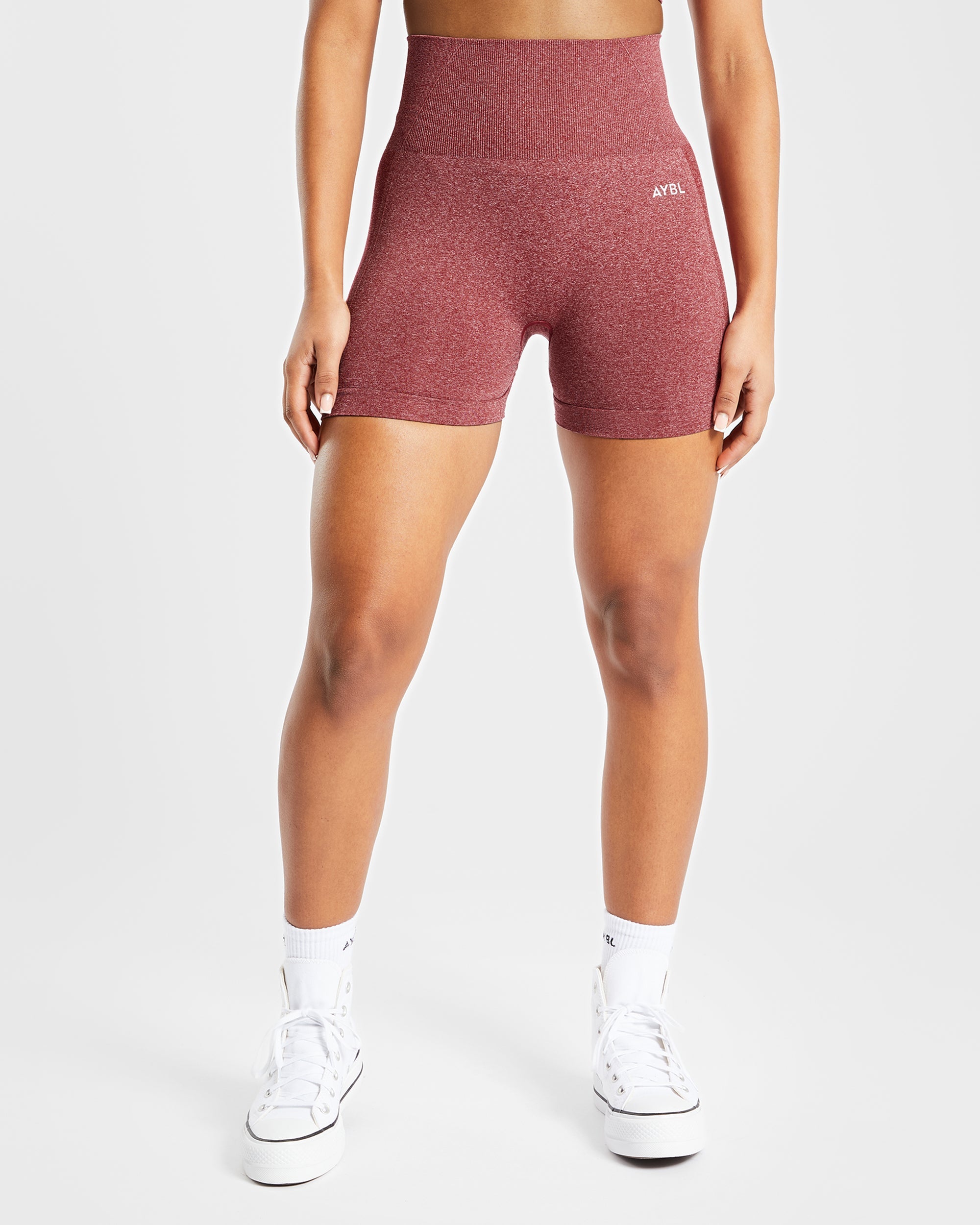 Nahtlose Empower-Shorts – Rot meliert