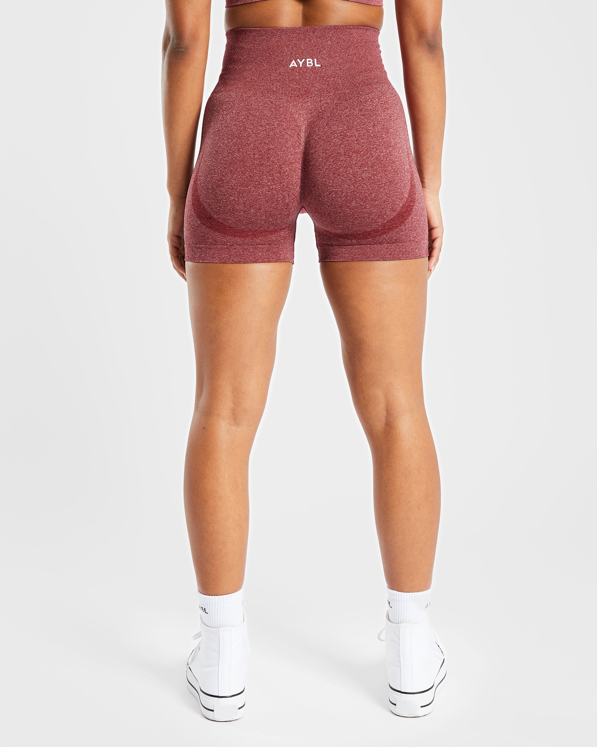 Nahtlose Empower-Shorts – Rot meliert