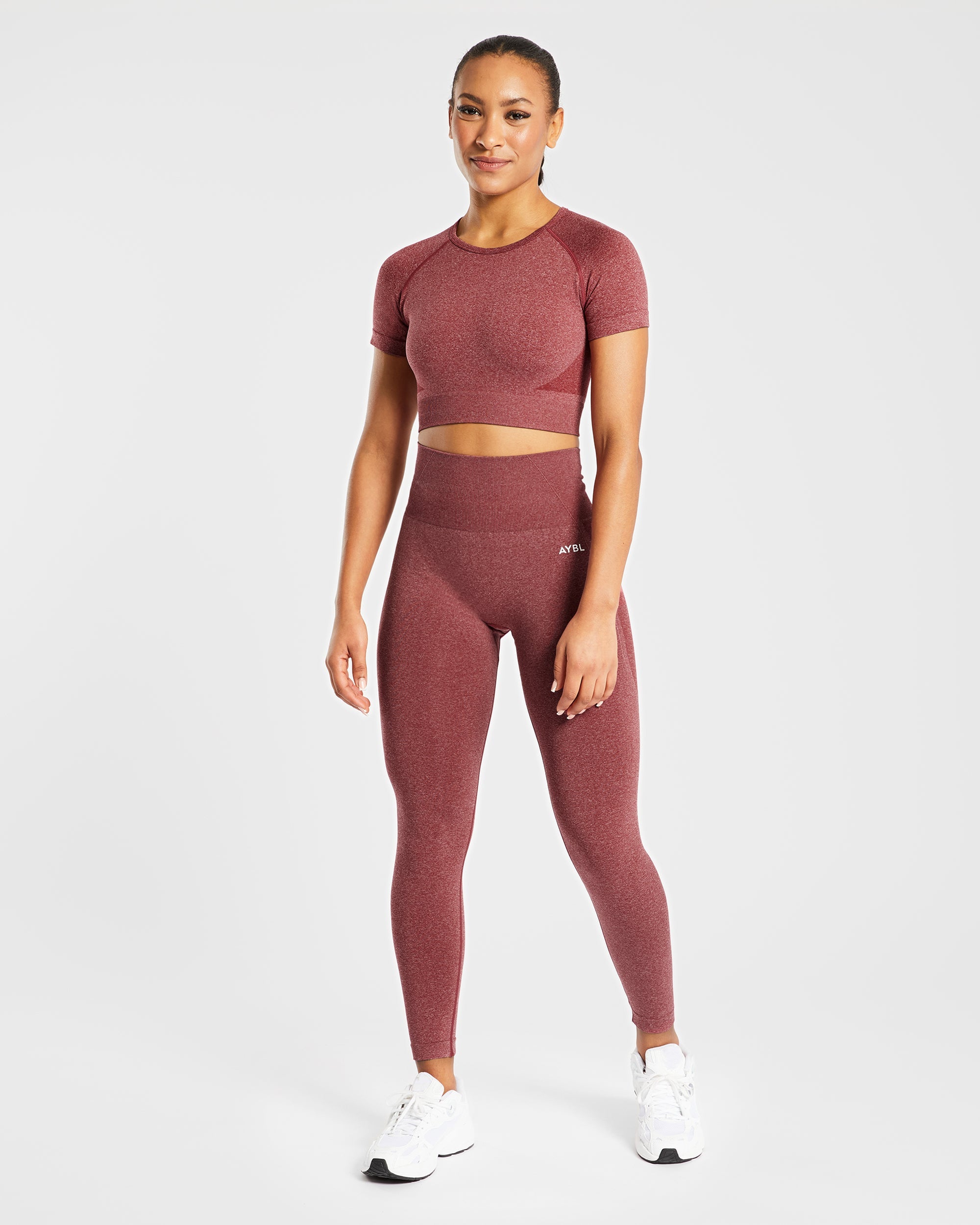 Nahtlose Leggings „Empower“ – Rot meliert