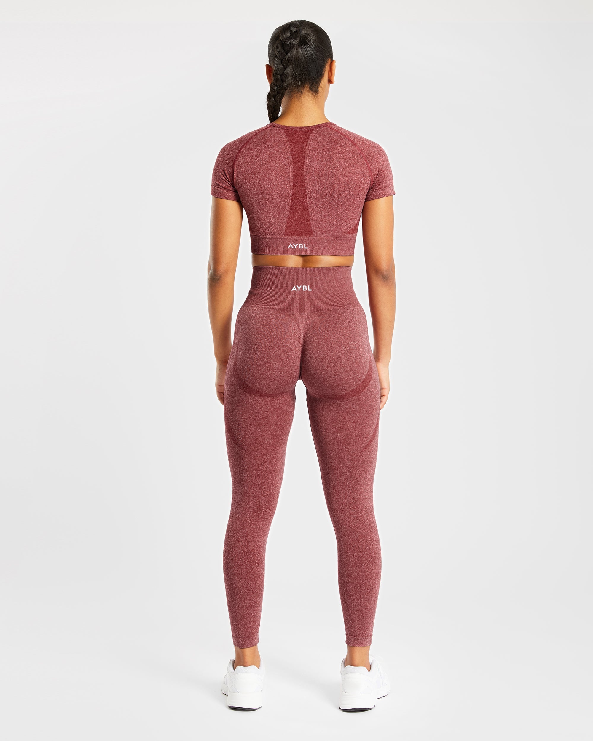 Nahtlose Leggings „Empower“ – Rot meliert