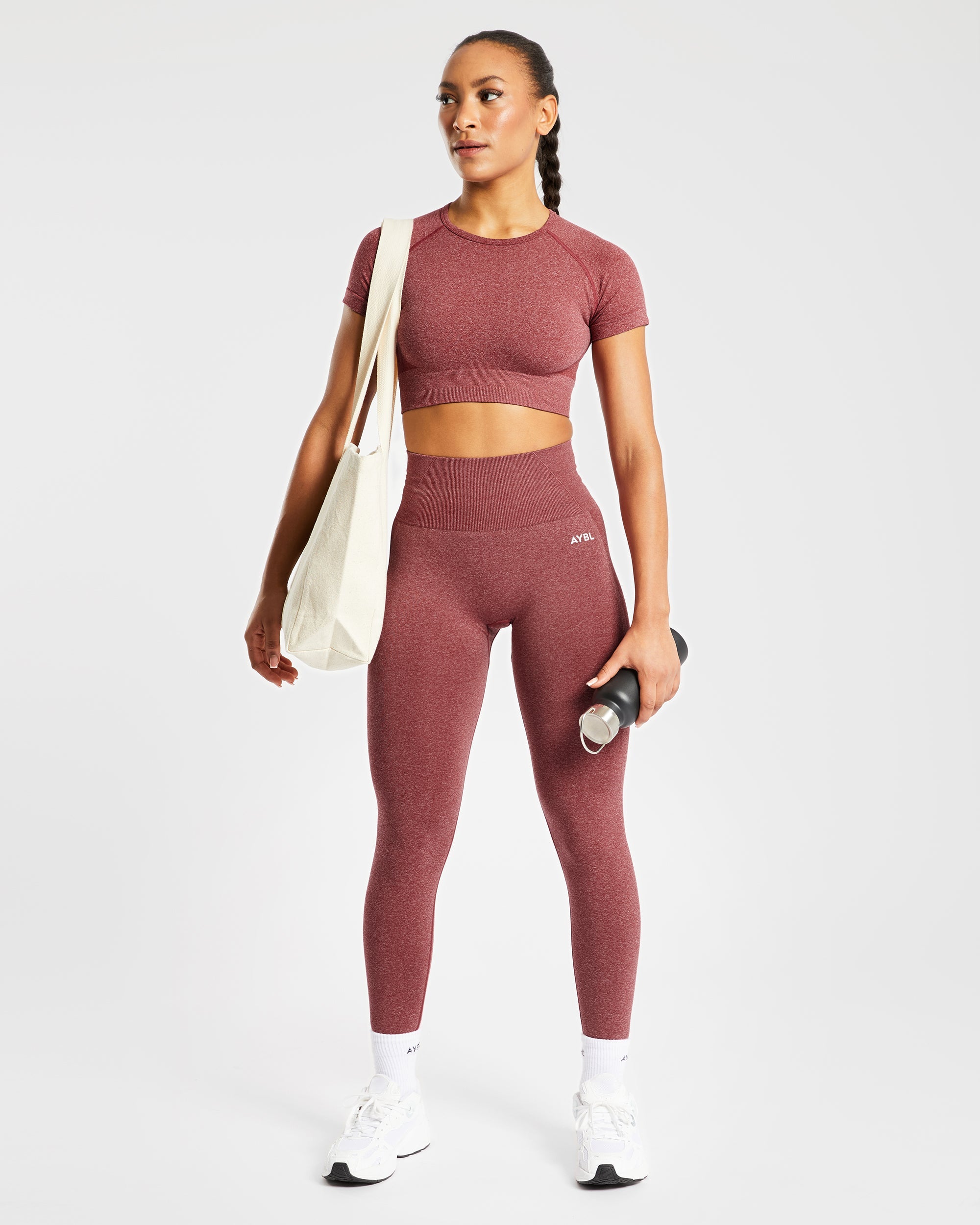 Nahtlose Leggings „Empower“ – Rot meliert