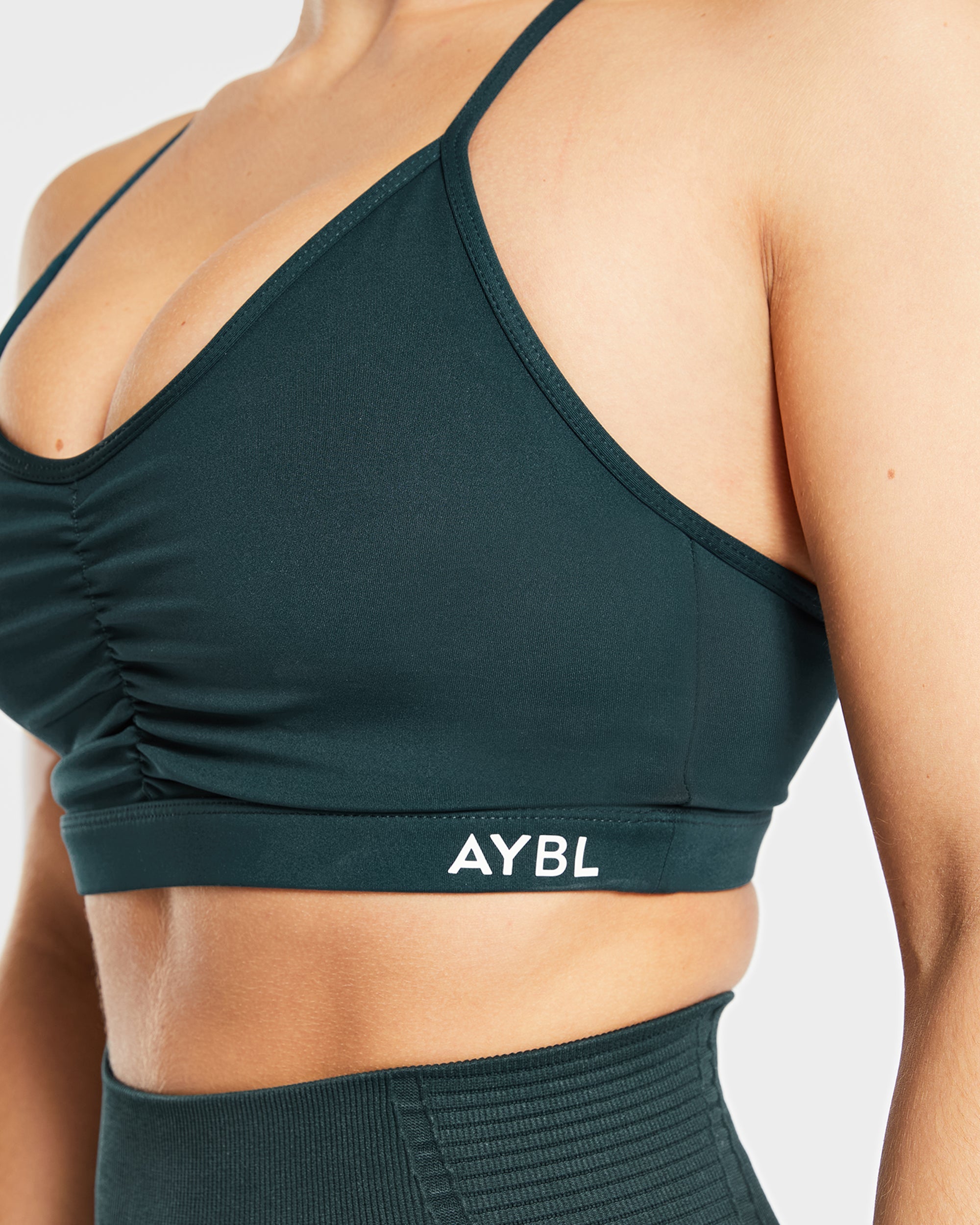 Soutien-gorge de sport froncé Essential - Vert forêt