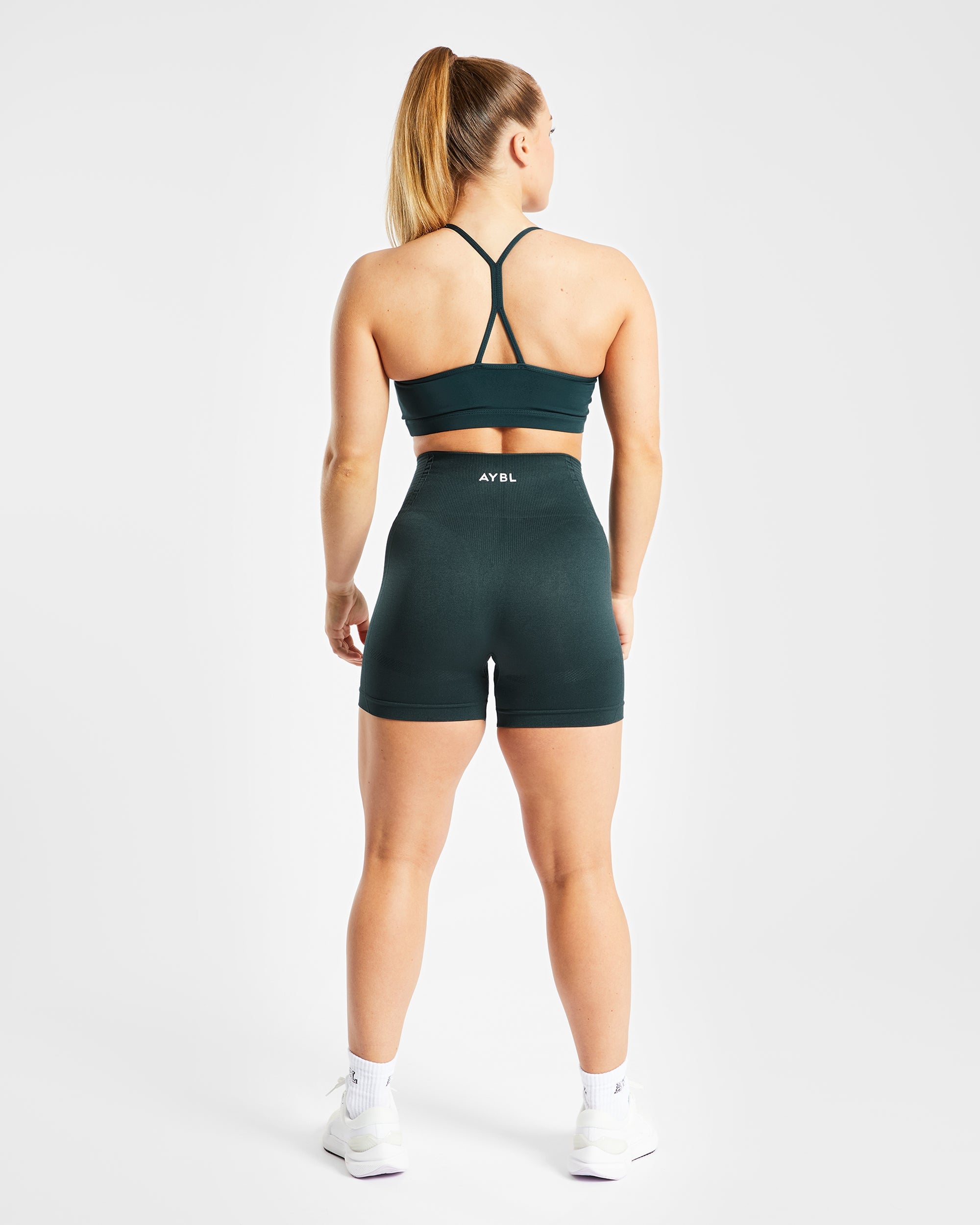 Essential Ruched Sports Bra - Forest Green