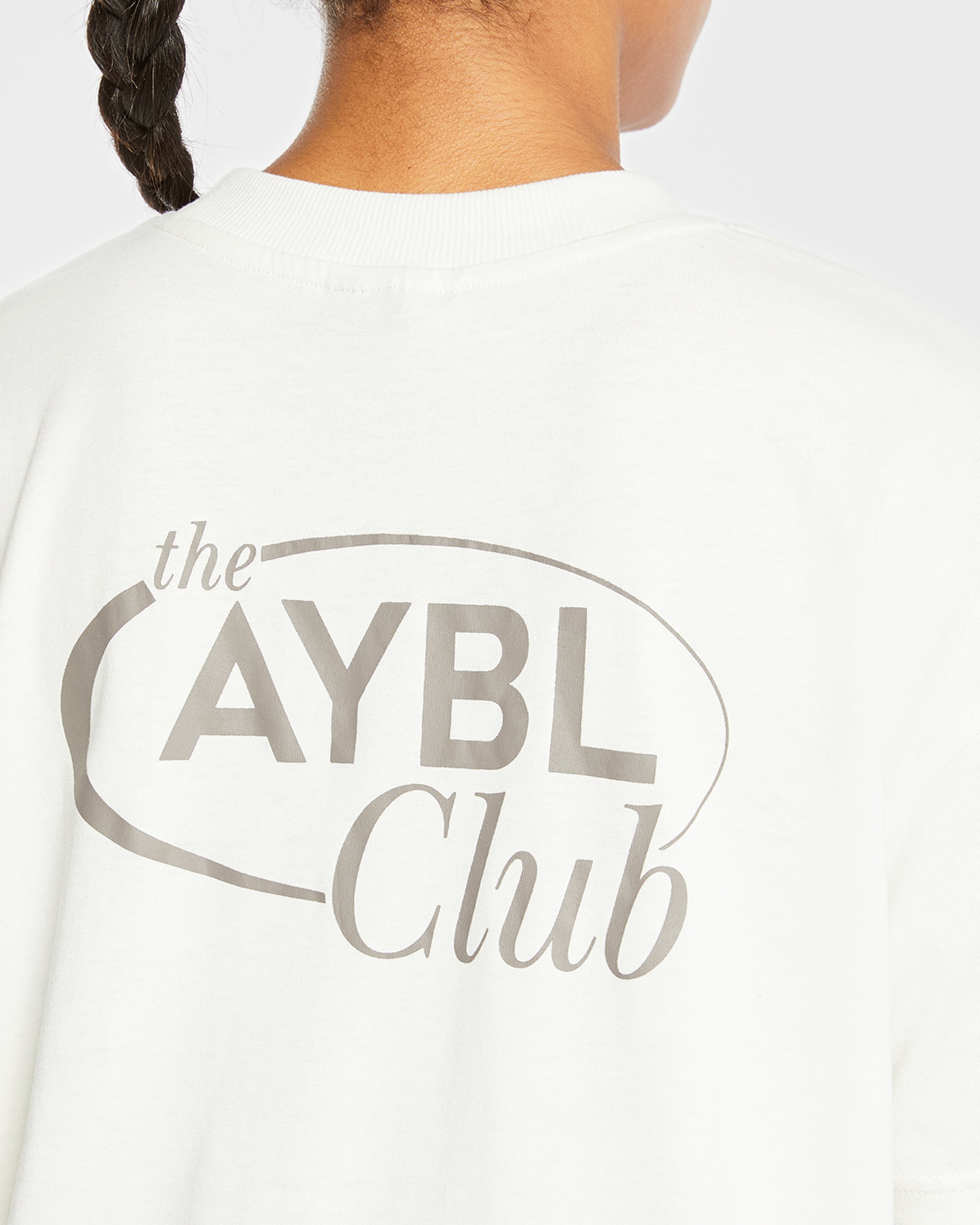 AYBL Club Übergroßes T-Shirt – gebrochenes Weiß