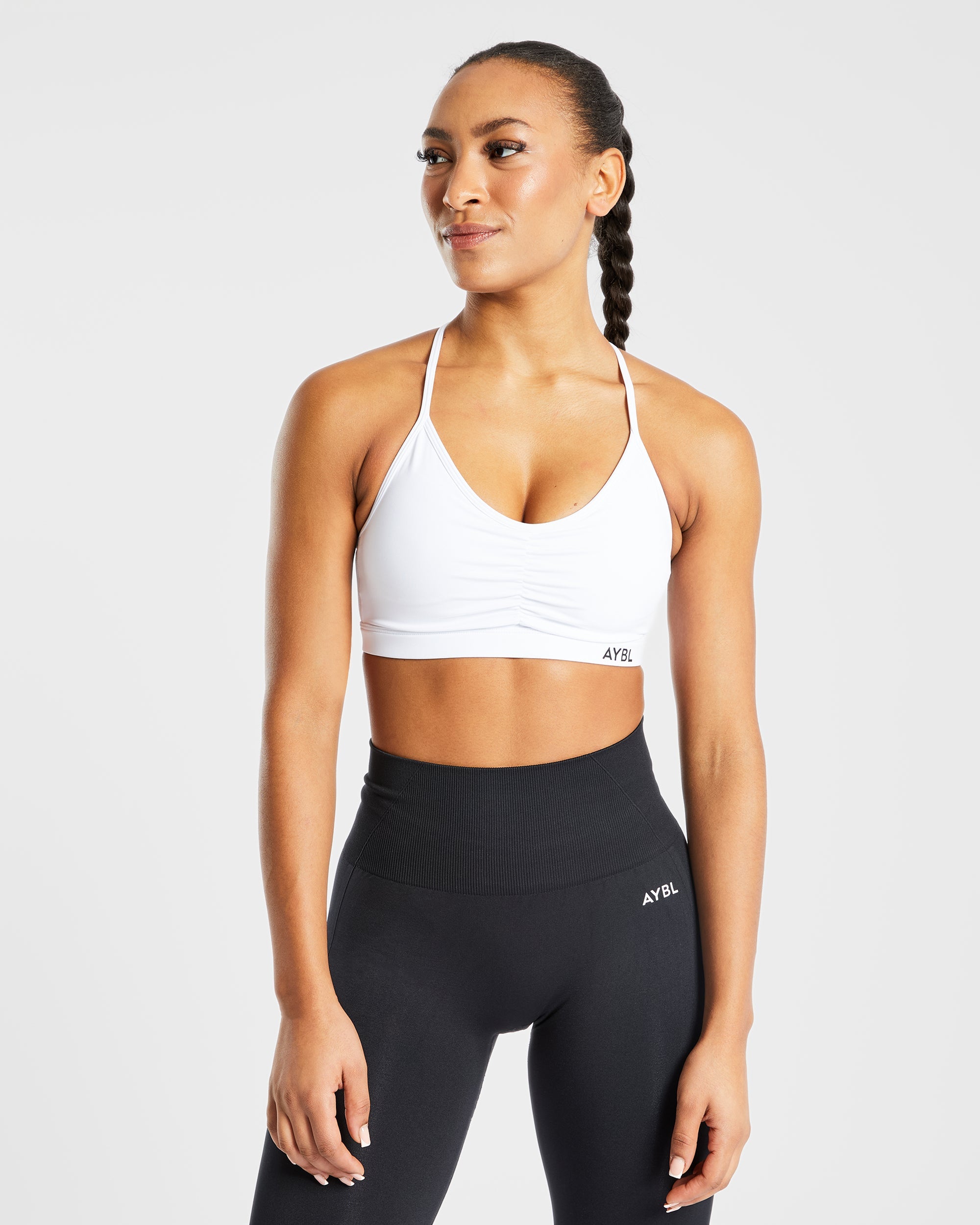 Soutien-gorge de sport froncé Essential - Blanc