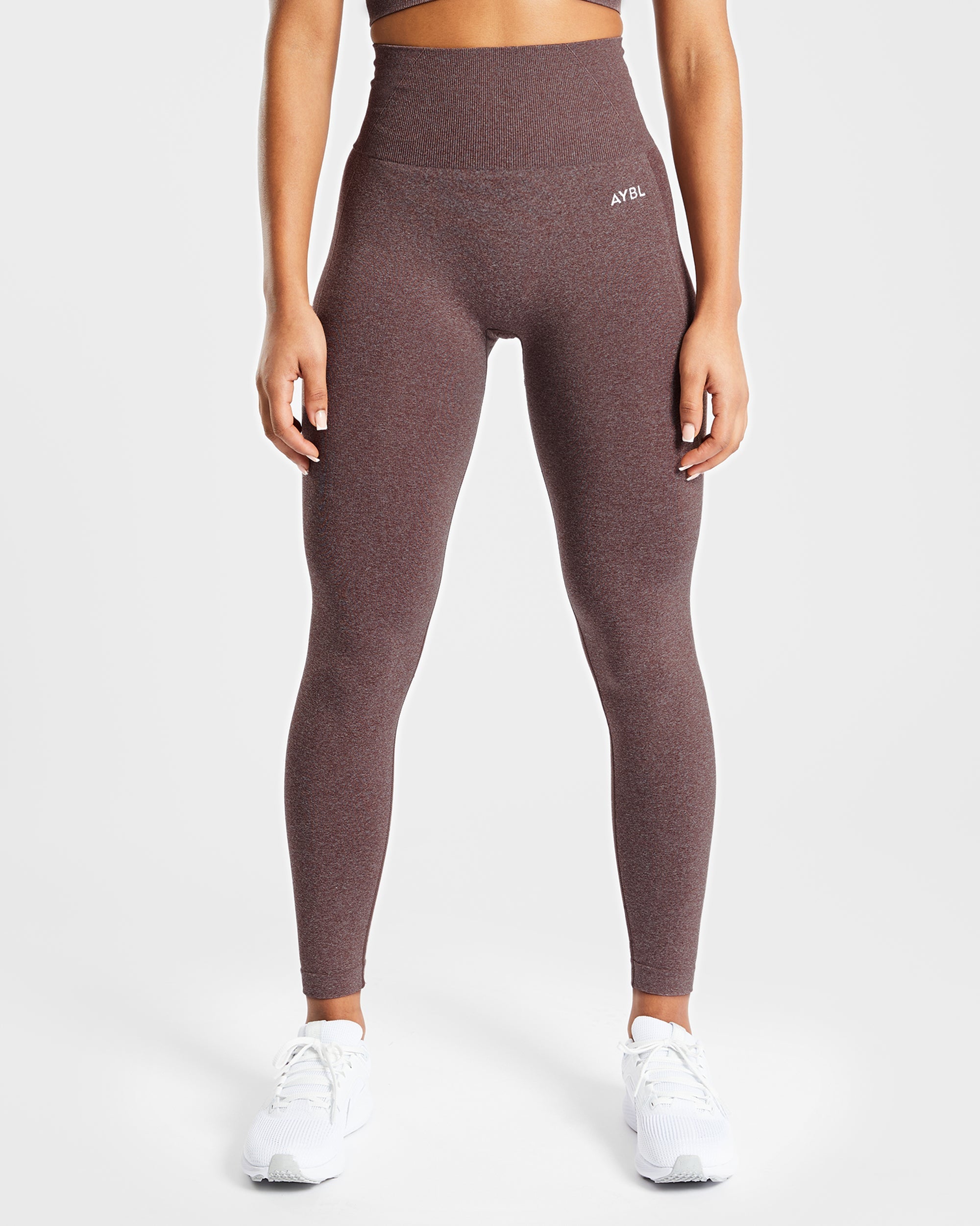 Nahtlose Leggings „Empower“ – Braun meliert