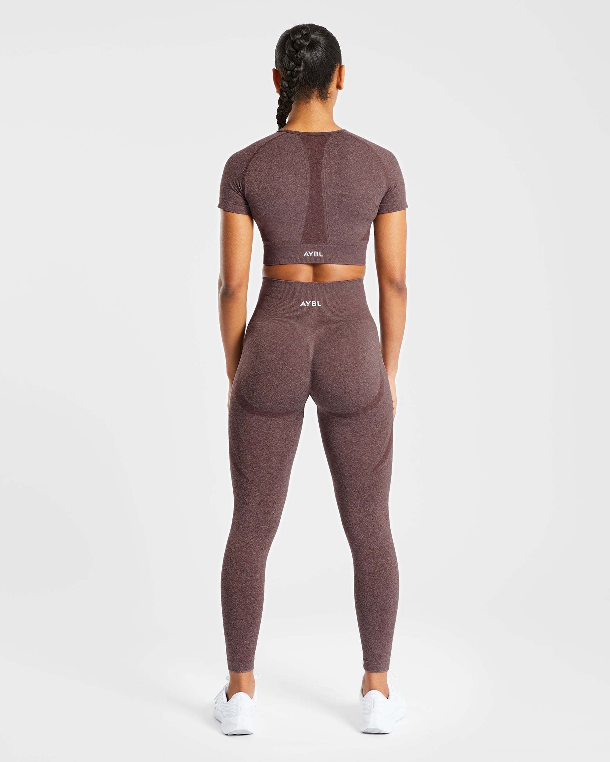 Nahtlose Leggings „Empower“ – Braun meliert