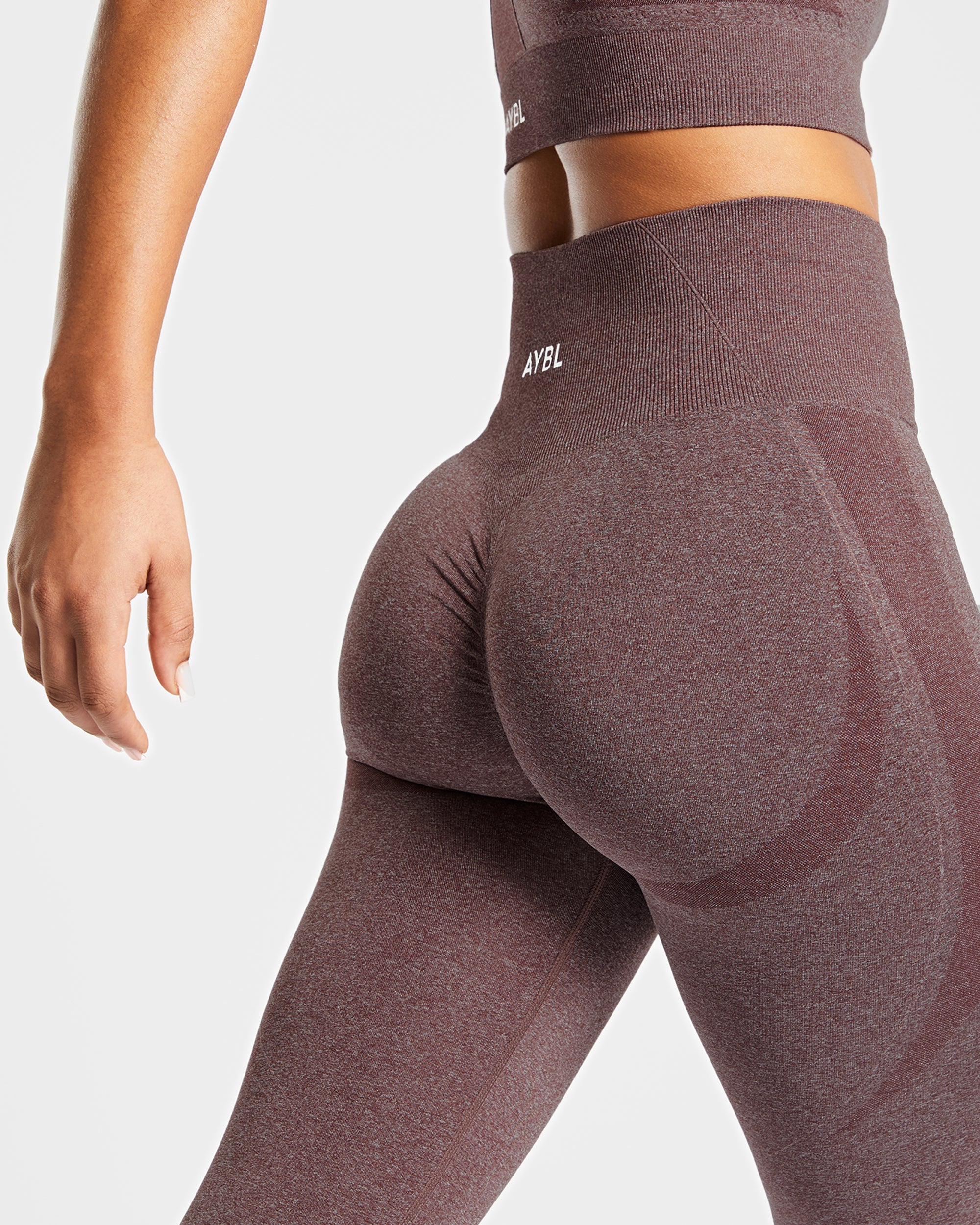 Nahtlose Leggings „Empower“ – Braun meliert