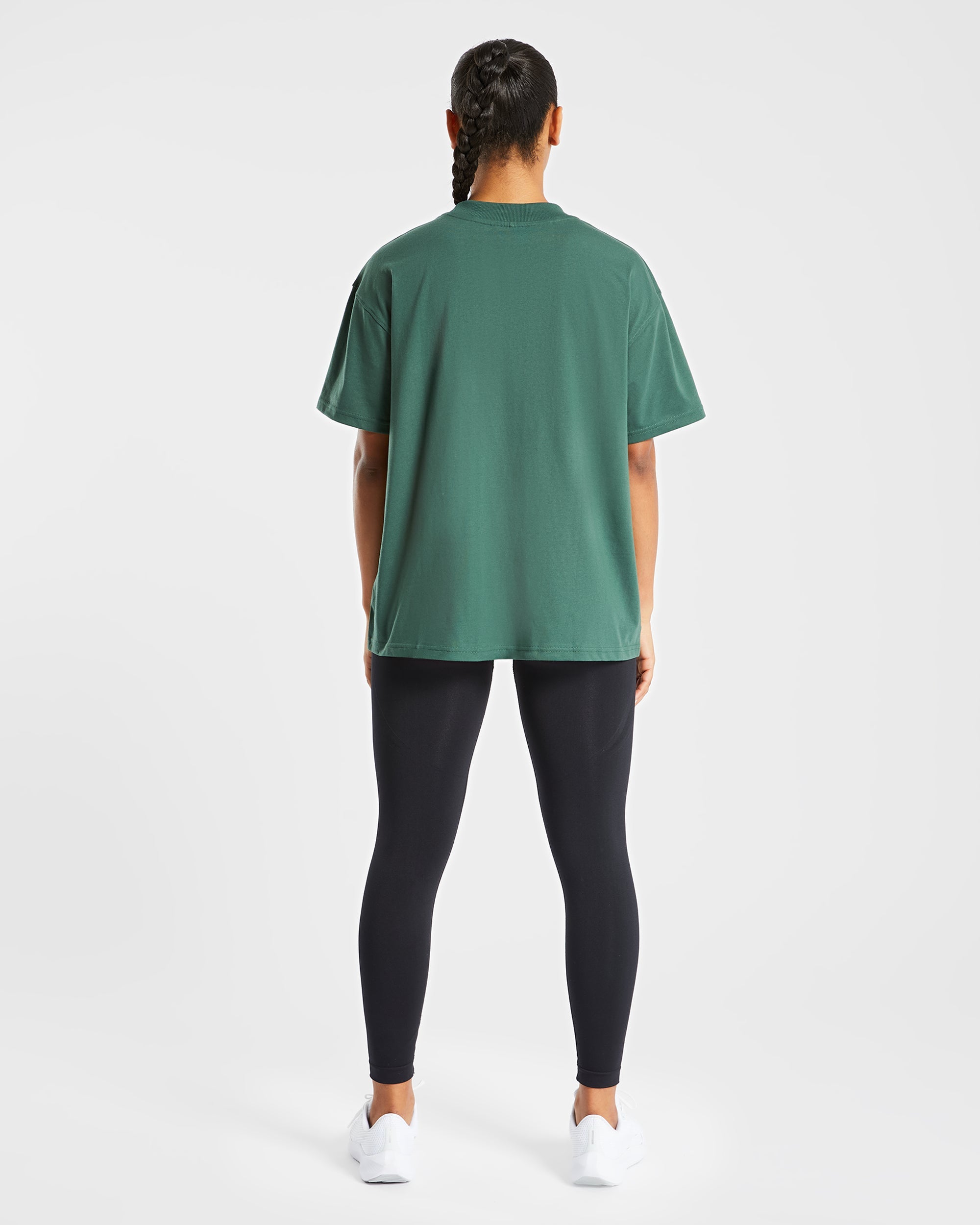 Lifting My Best Life Oversized T Shirt - Forest Green