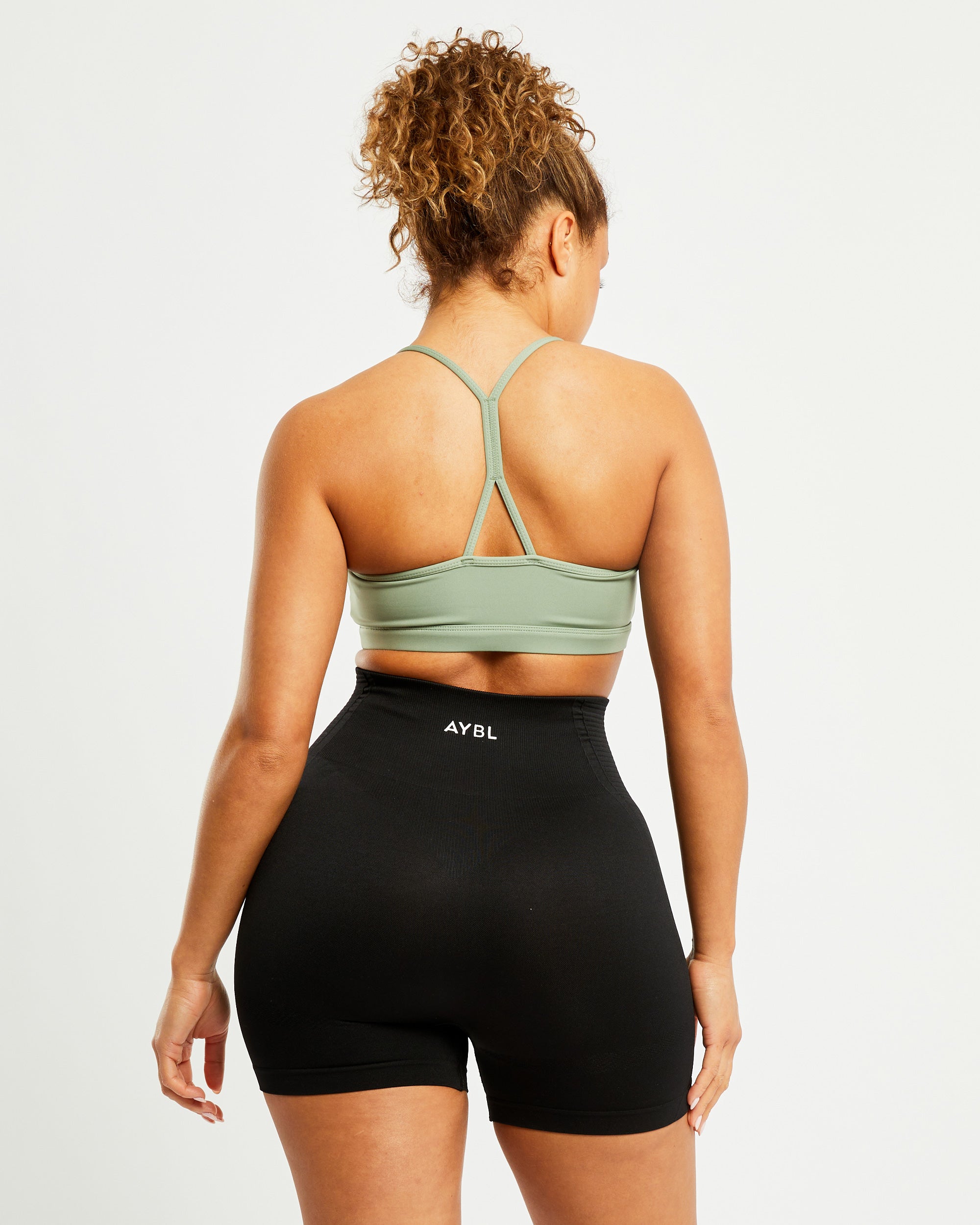 Essential Ruched Sports Bra - Olive Green