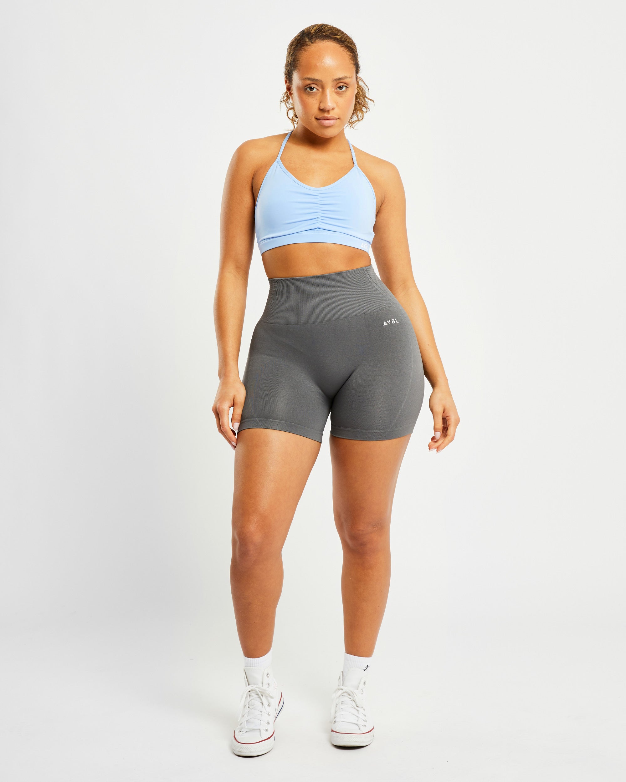 Essential Ruched Sports Bra - Powder Blue