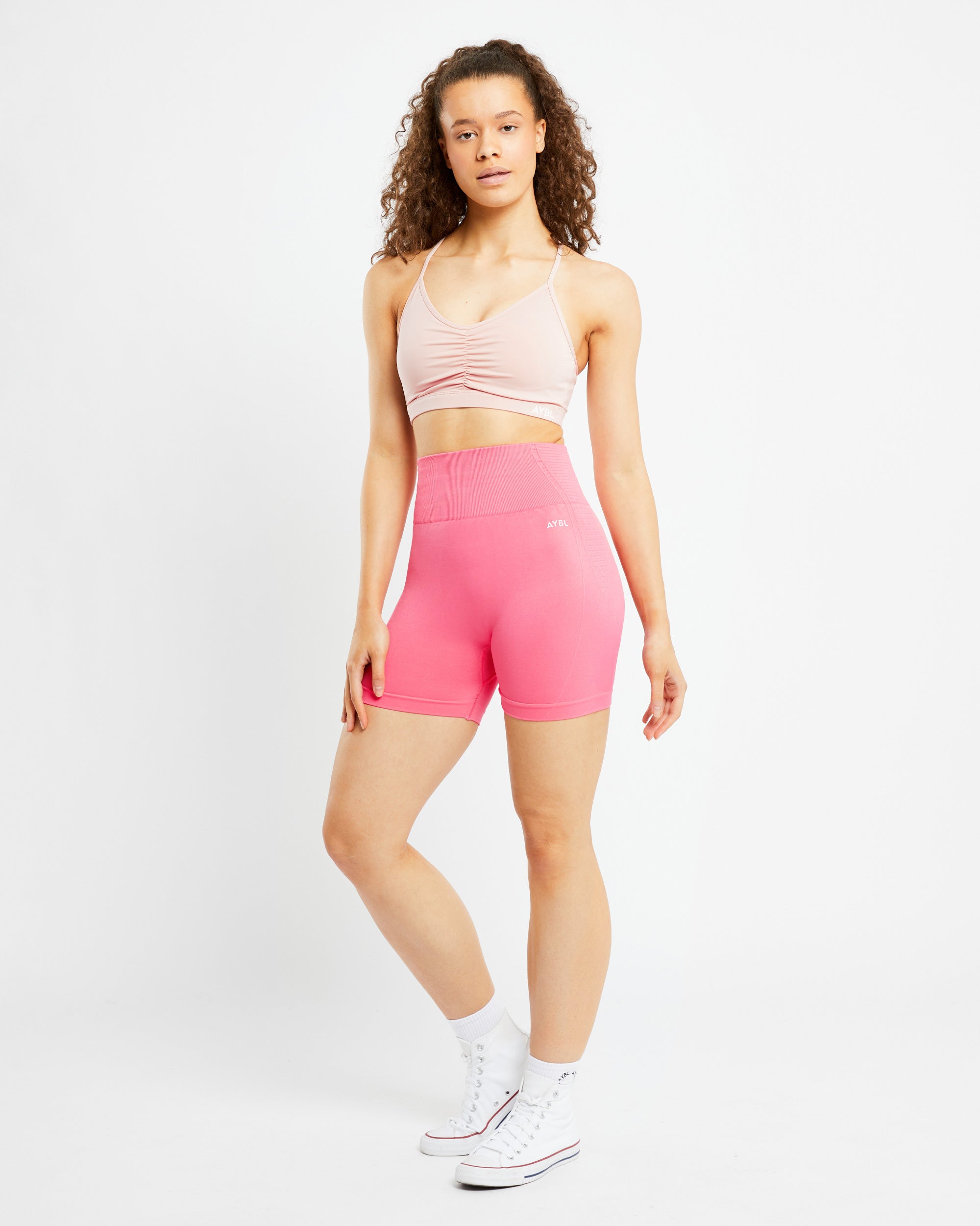 Essential Ruched Sports Bra - Dusty Pink