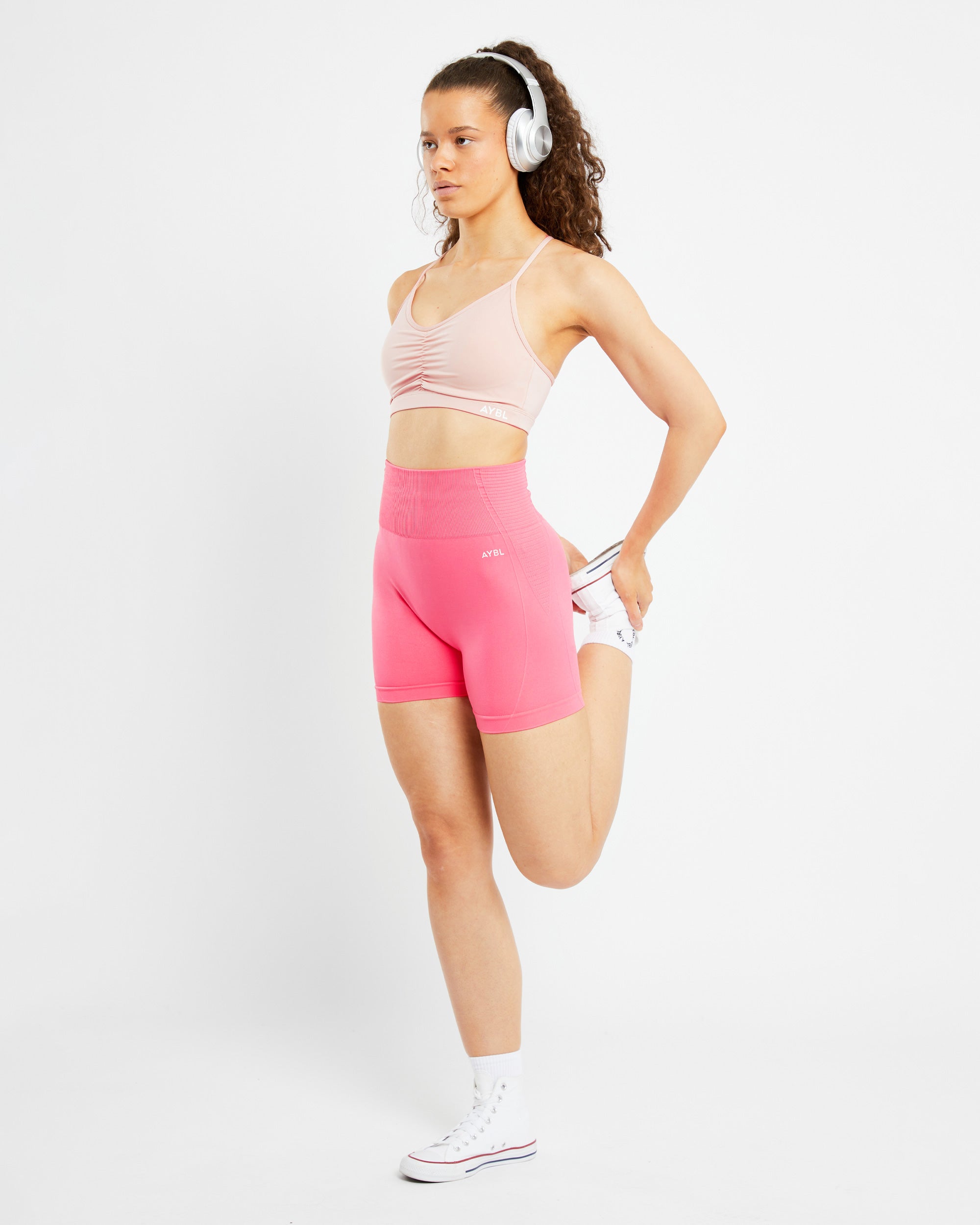 Essential Ruched Sports Bra - Dusty Pink