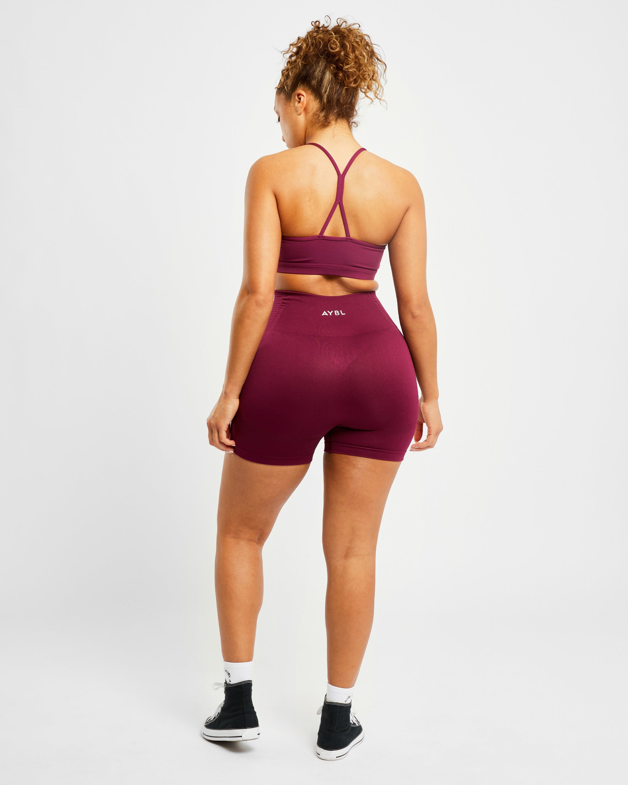 Soutien-gorge de sport froncé Essential - Vin violet