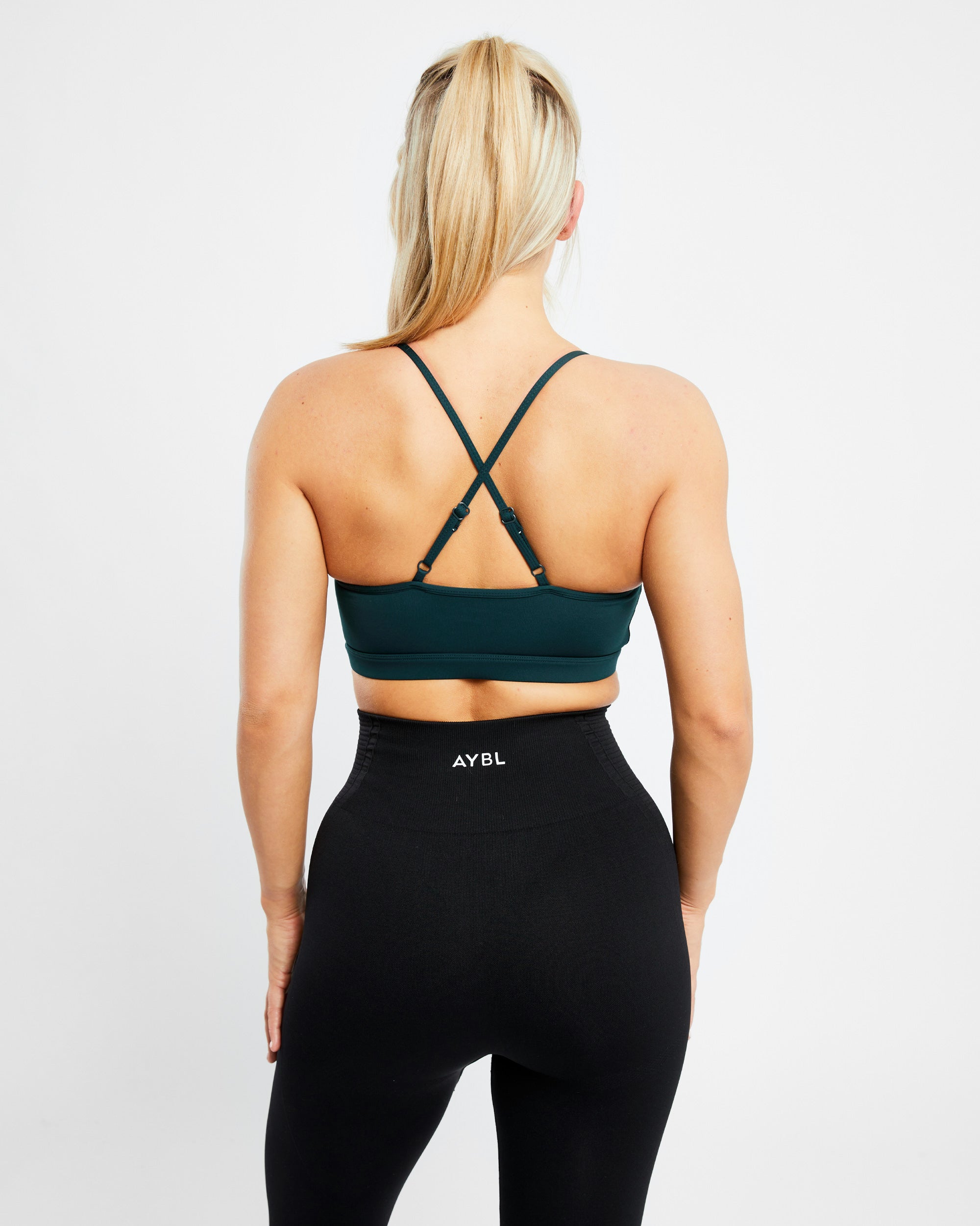 Soutien-gorge de sport essentiel à col en V - Vert forêt