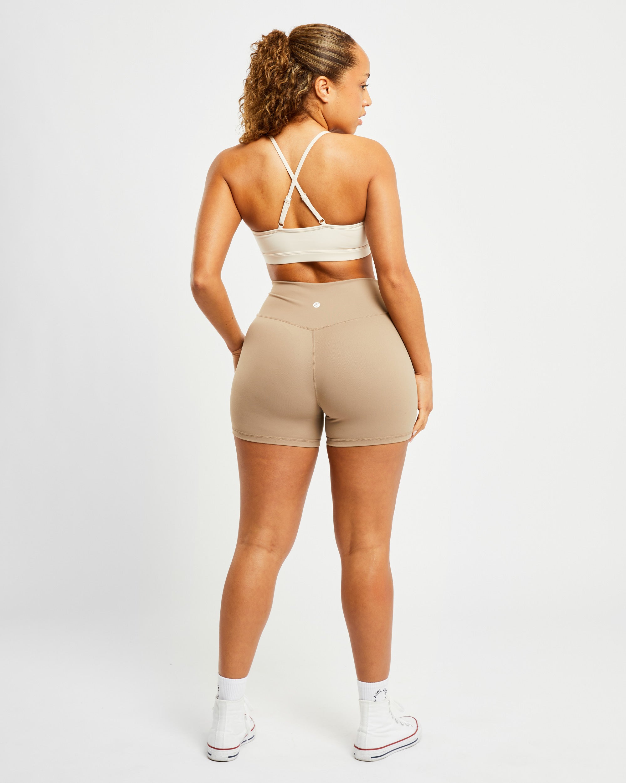 Soutien-gorge de sport essentiel à col en V - Beige