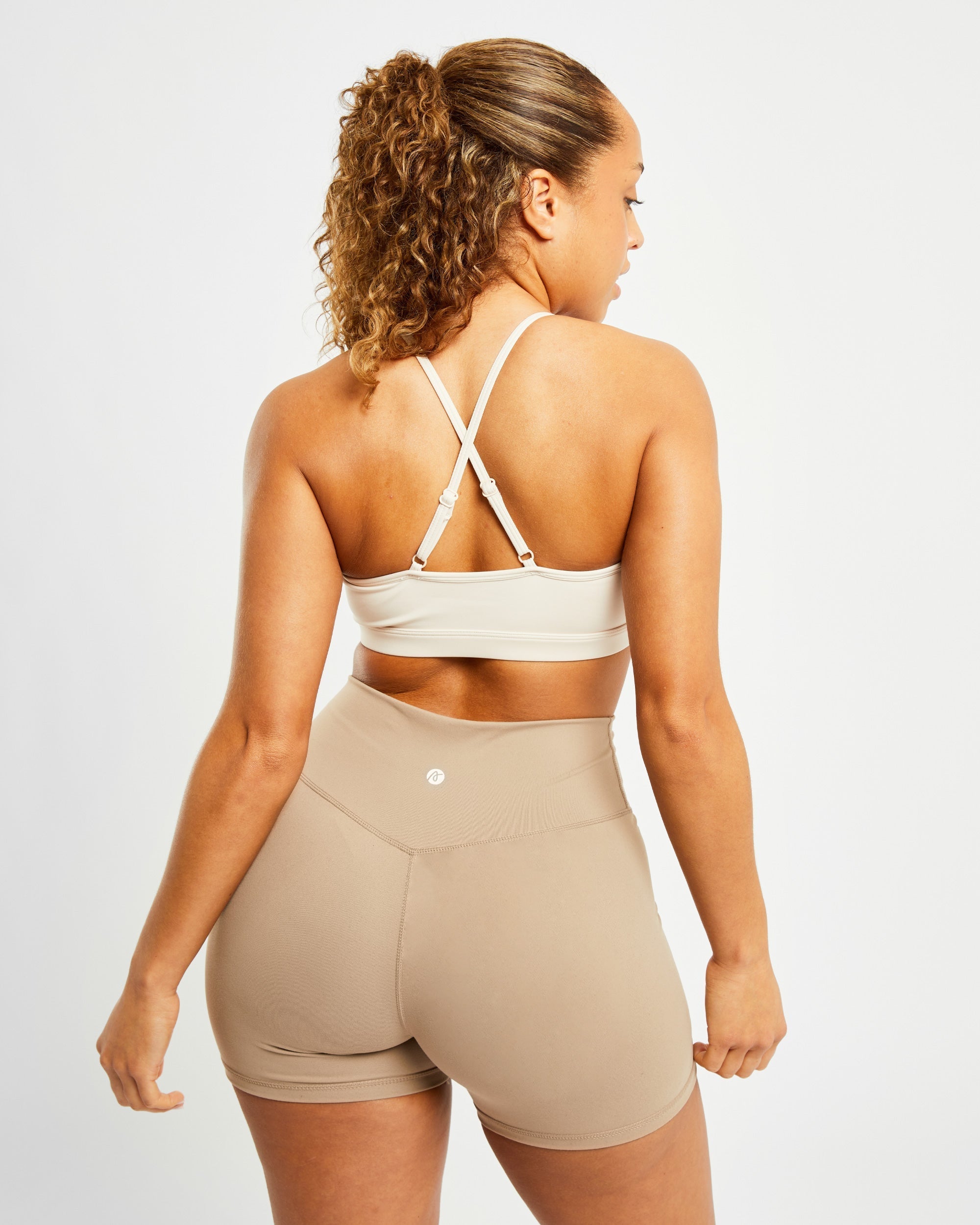 Soutien-gorge de sport essentiel à col en V - Beige