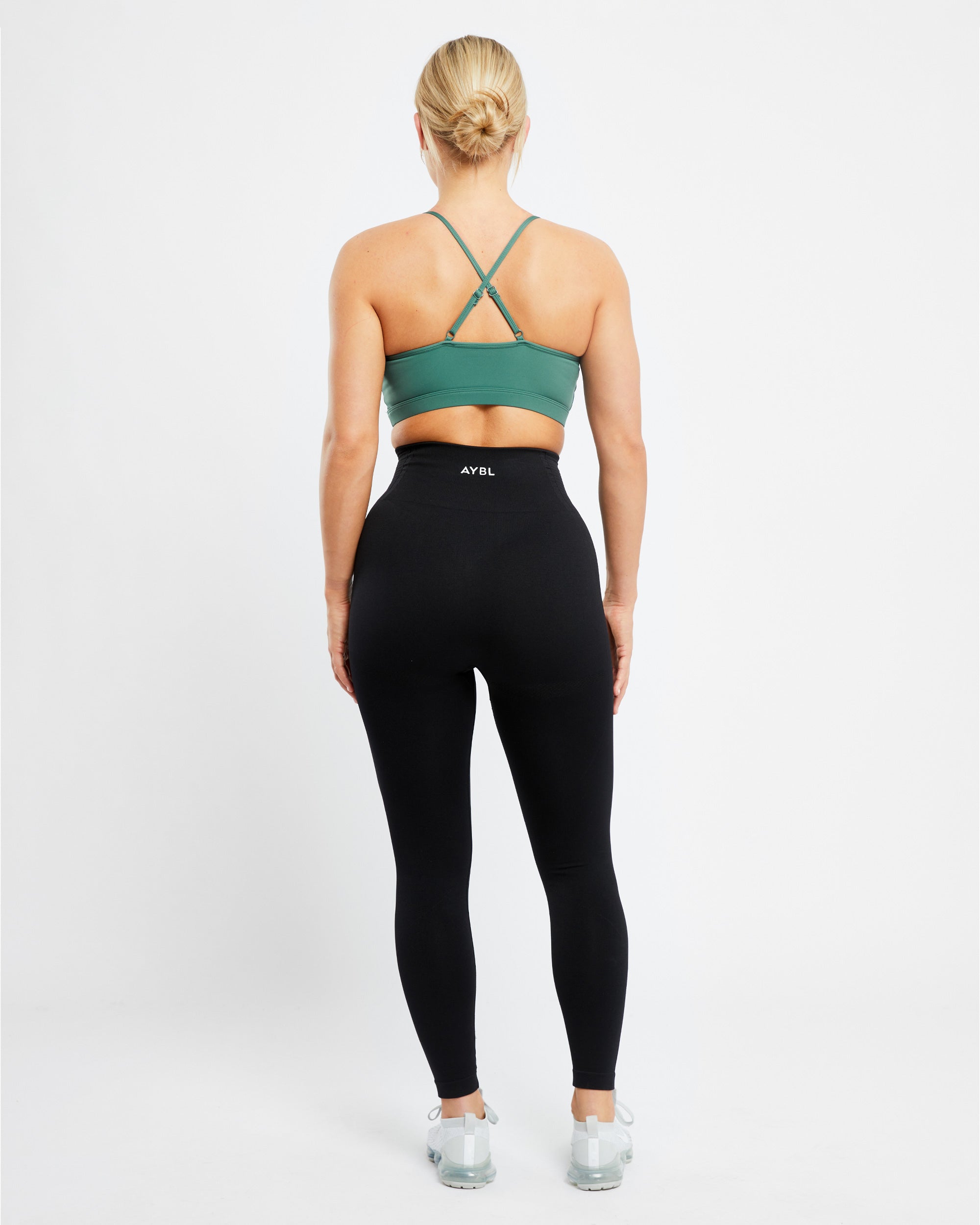 Essential V Neck Sports Bra - Green