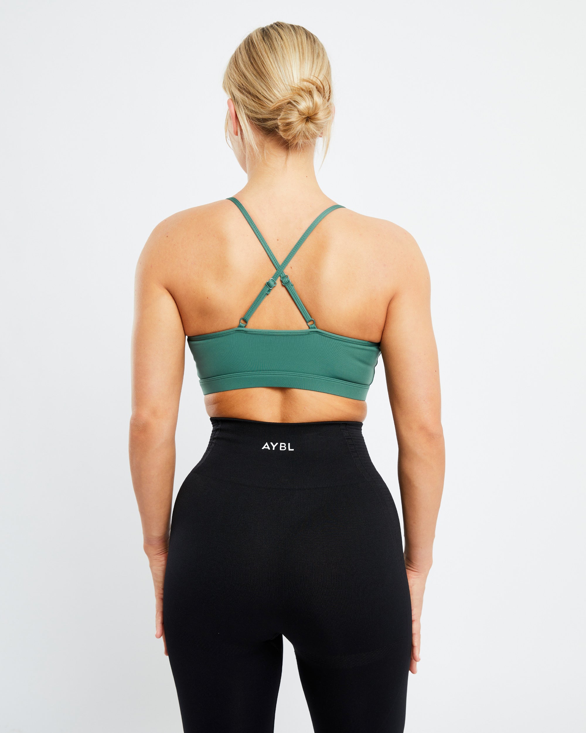 Essential V Neck Sports Bra - Green