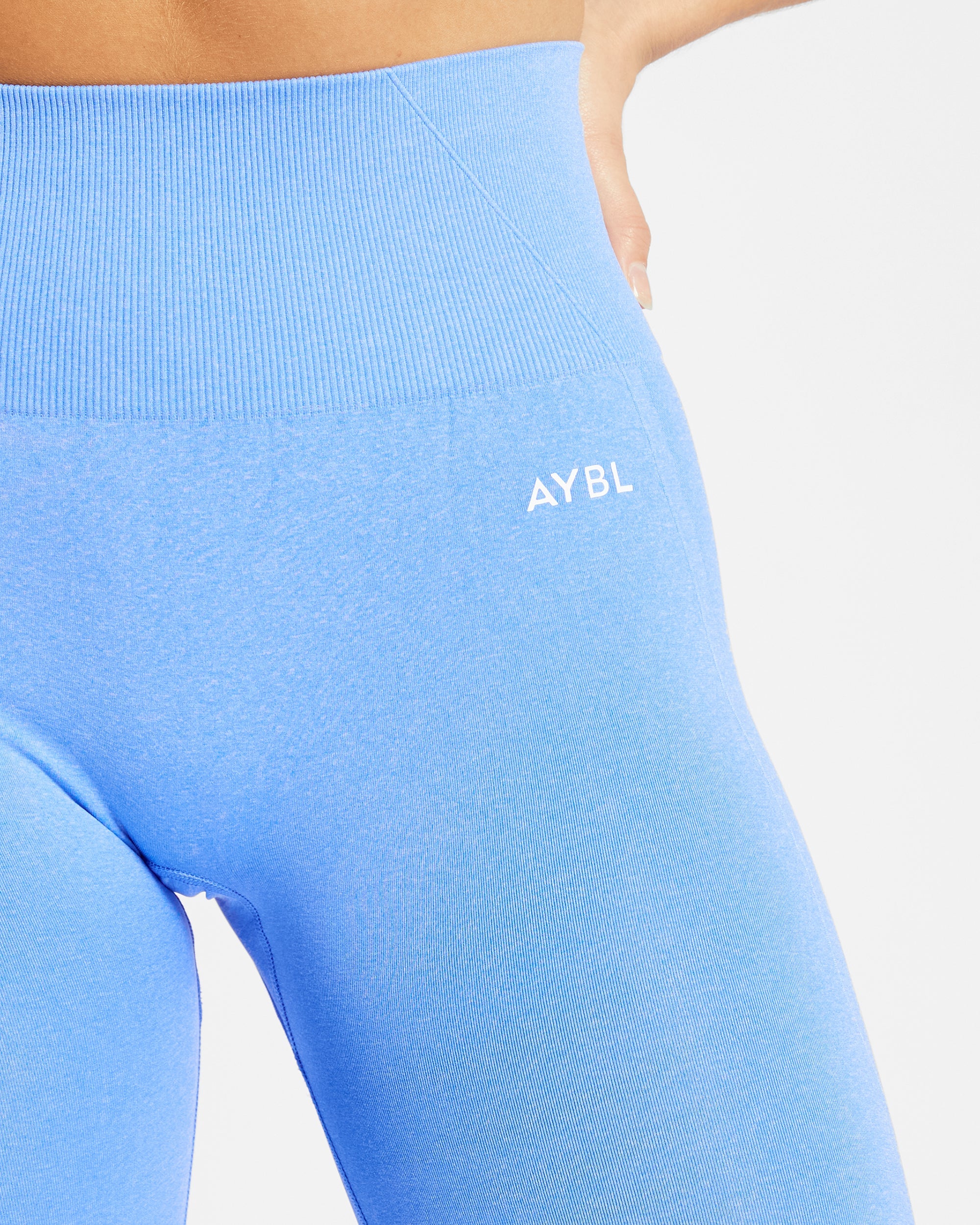 Nahtlose Leggings „Empower“ – Frühlingsblau meliert