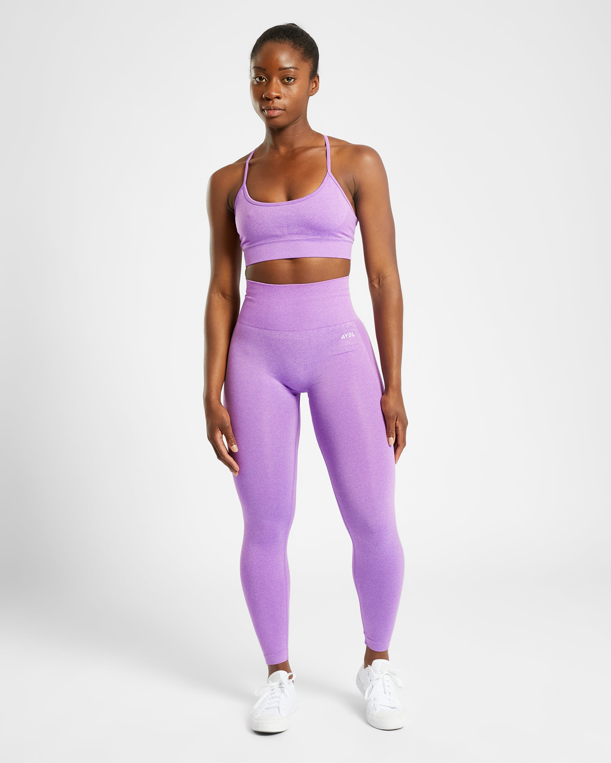 Nahtlose Leggings „Empower“ – Lila meliert