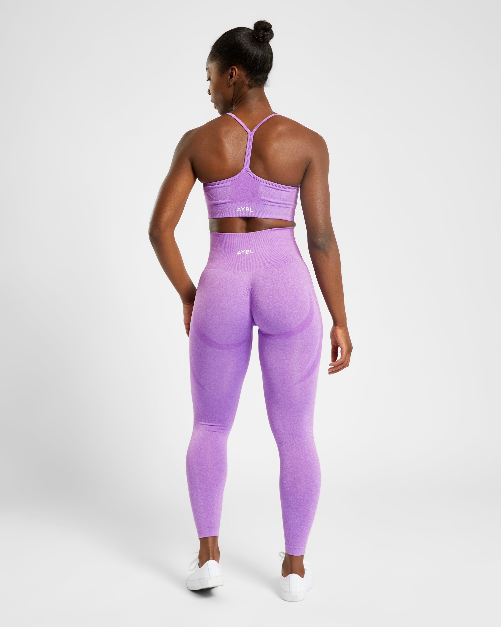 Nahtlose Leggings „Empower“ – Lila meliert