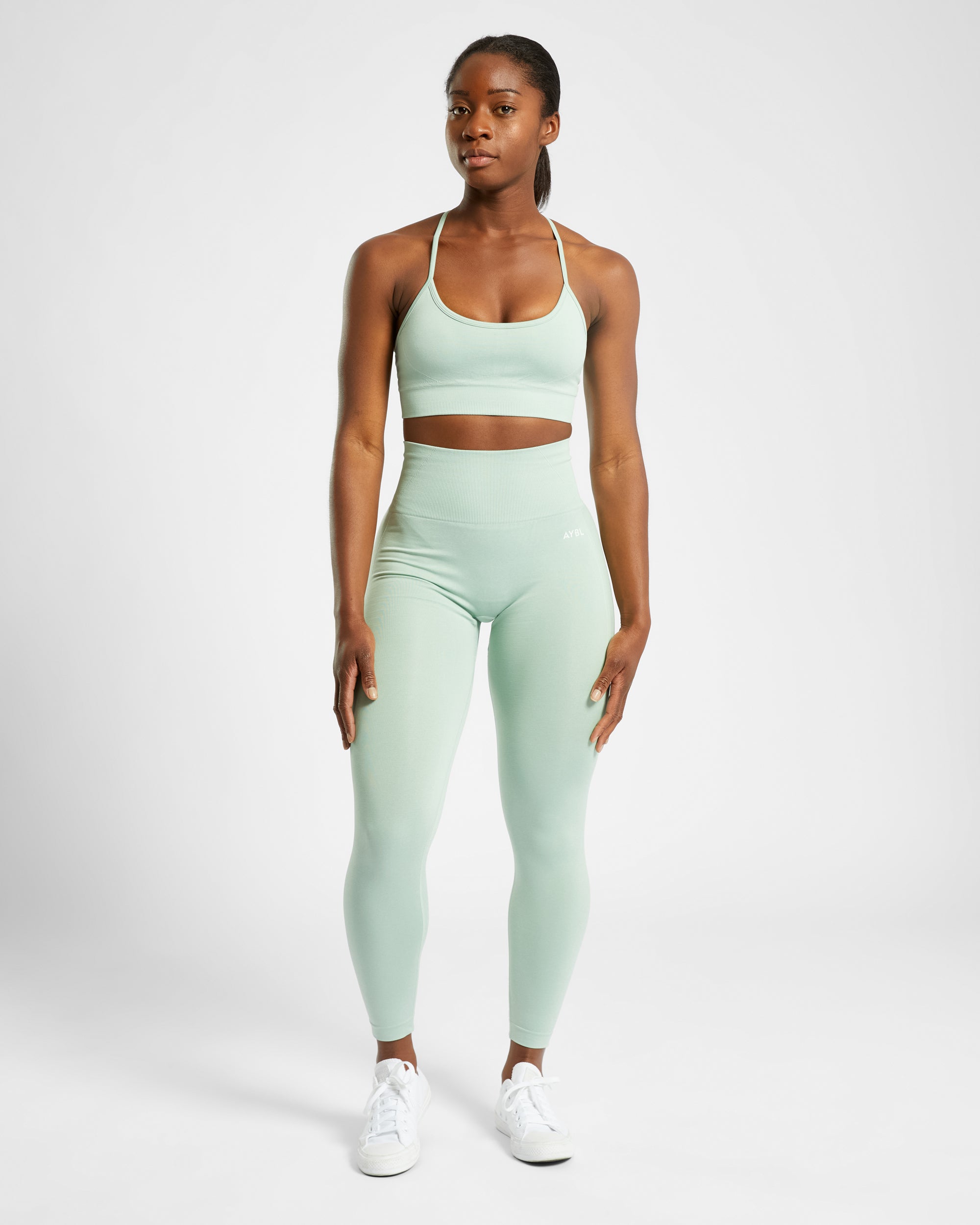 Nahtlose Leggings „Empower“ – Frühlingsgrün meliert