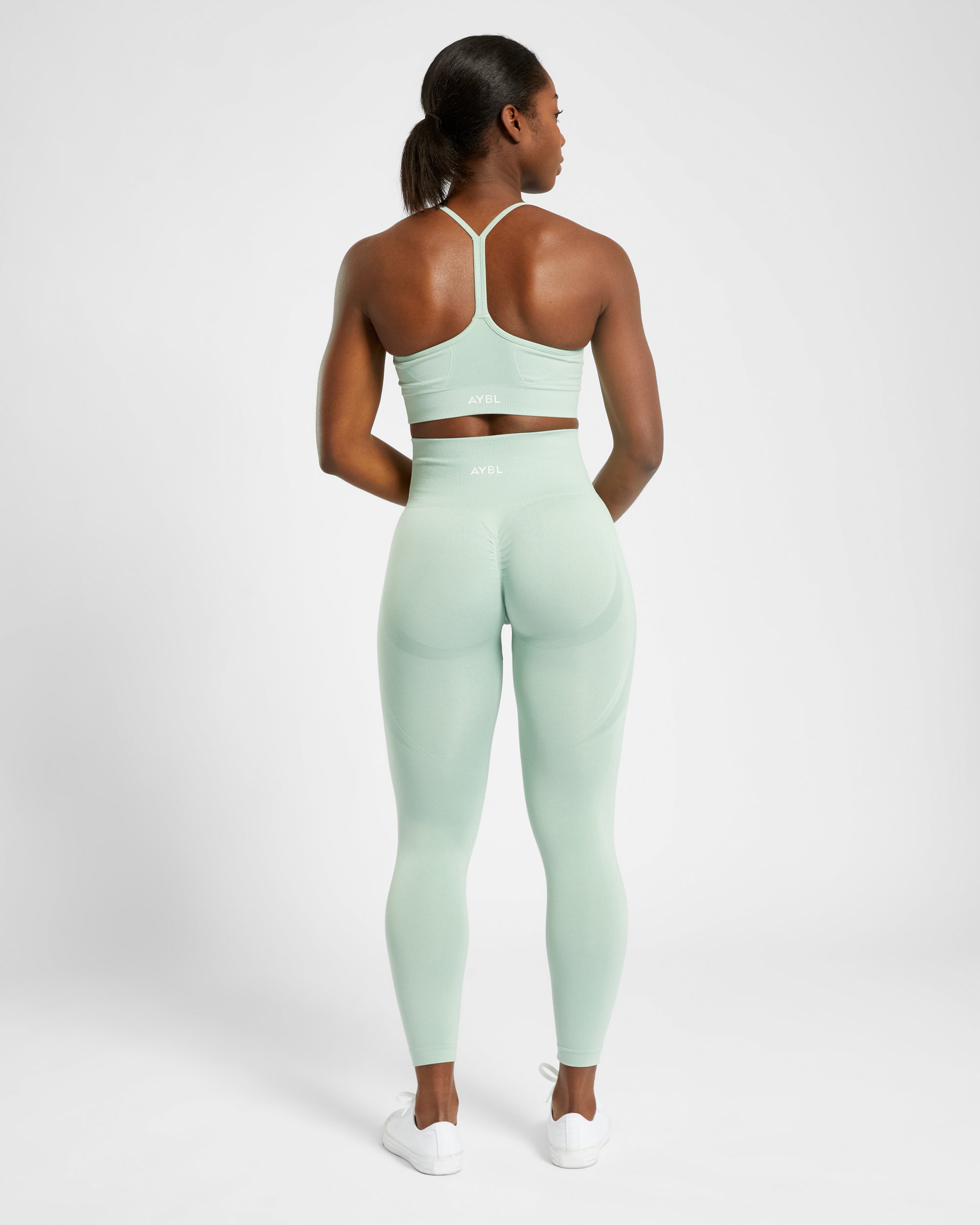 Nahtlose Leggings „Empower“ – Frühlingsgrün meliert