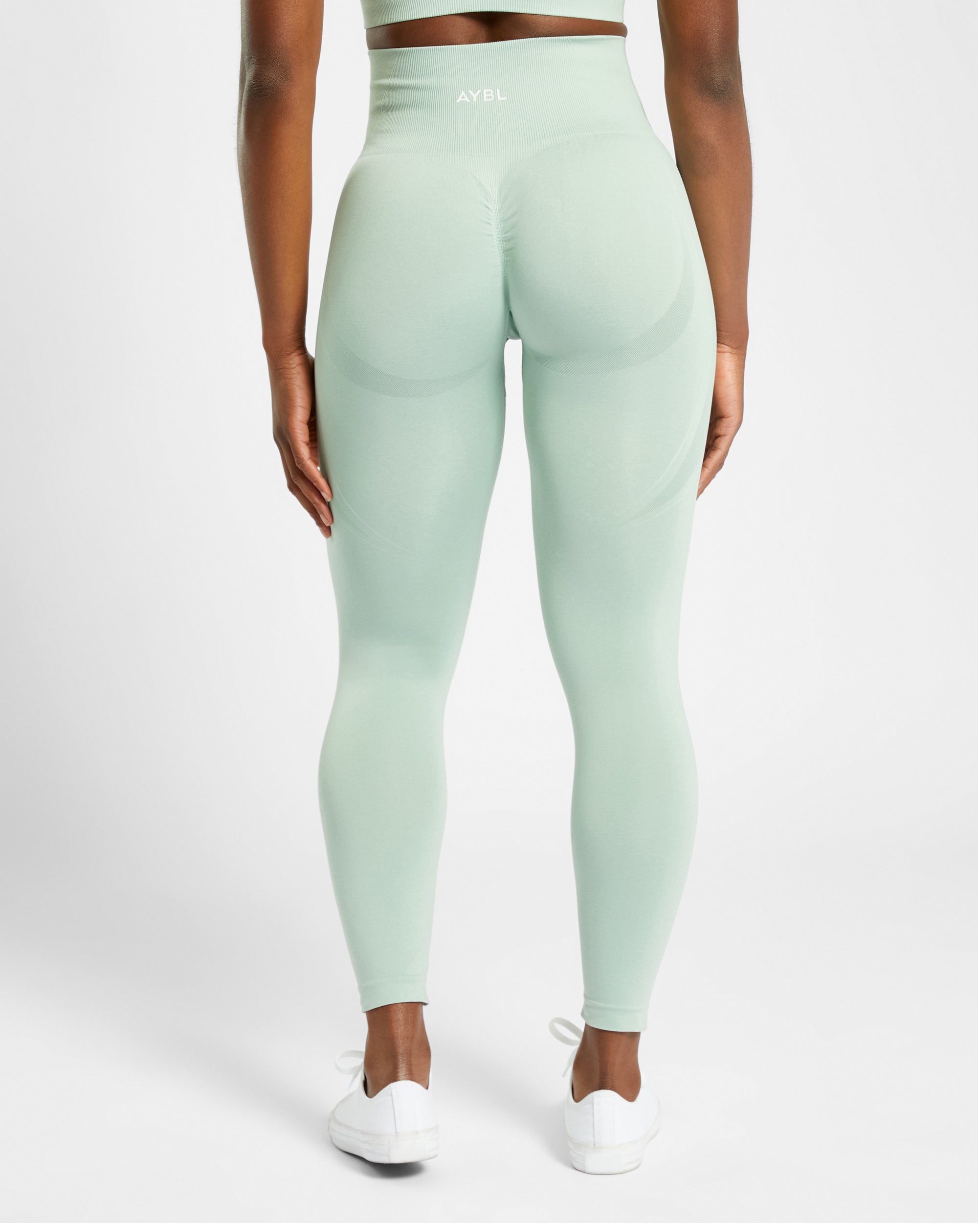 Nahtlose Leggings „Empower“ – Frühlingsgrün meliert