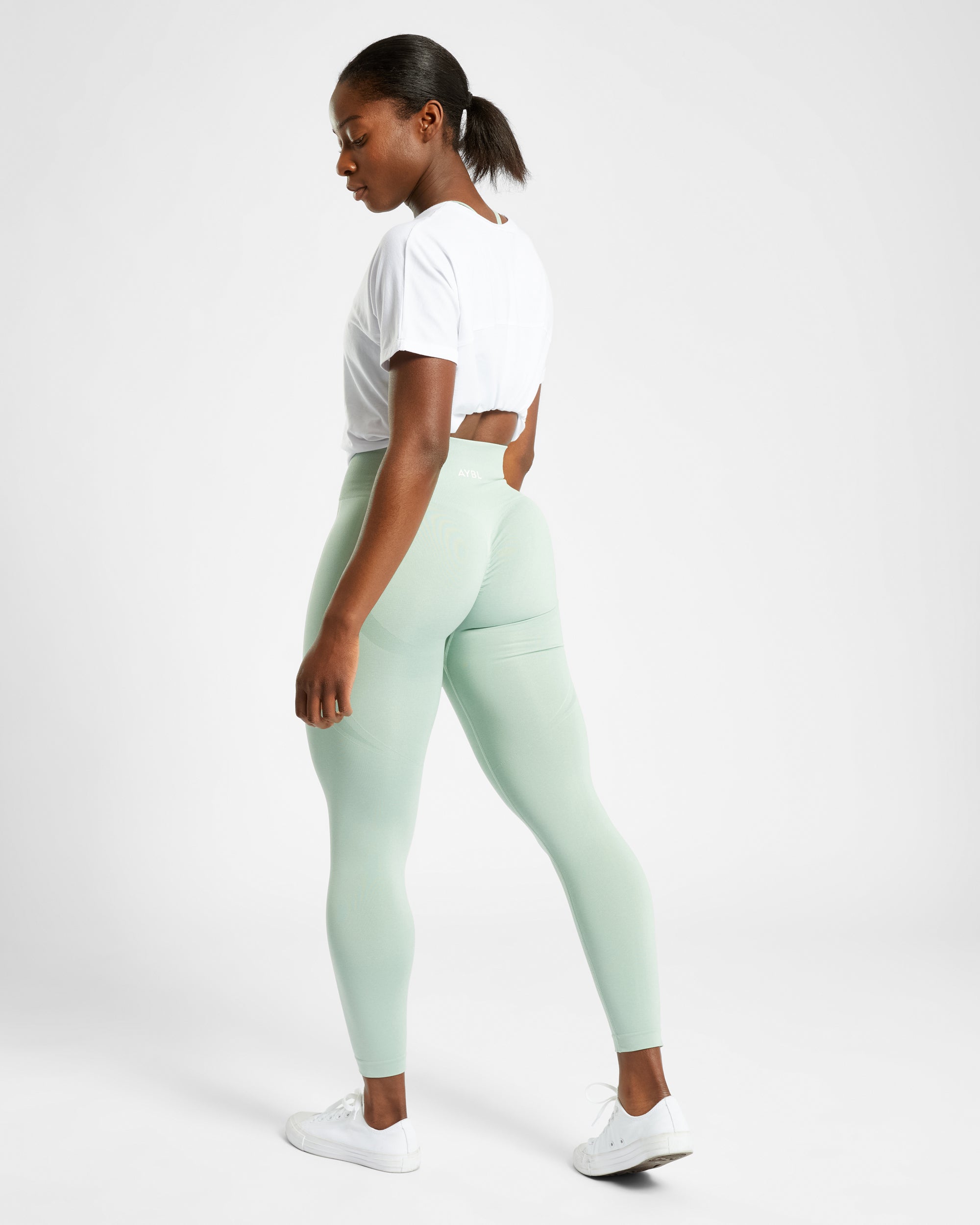 Nahtlose Leggings „Empower“ – Frühlingsgrün meliert