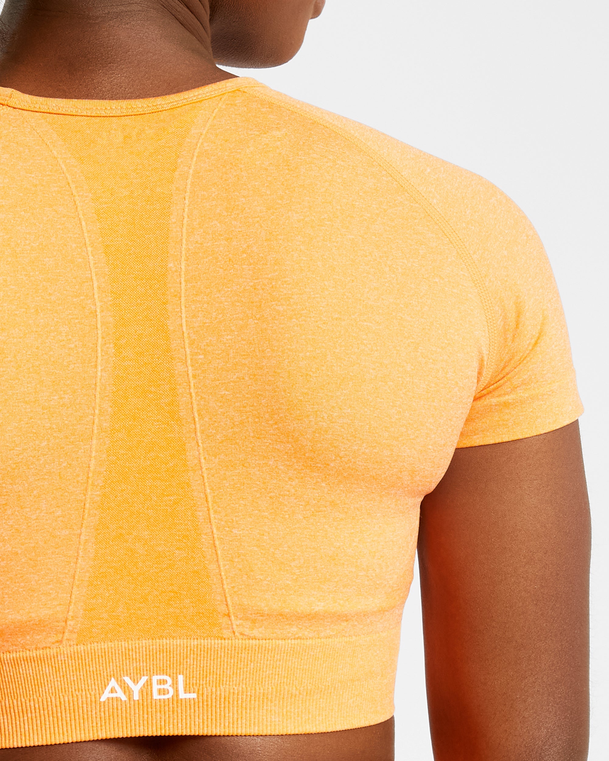 Empower Nahtloses Crop-Top – Orange meliert