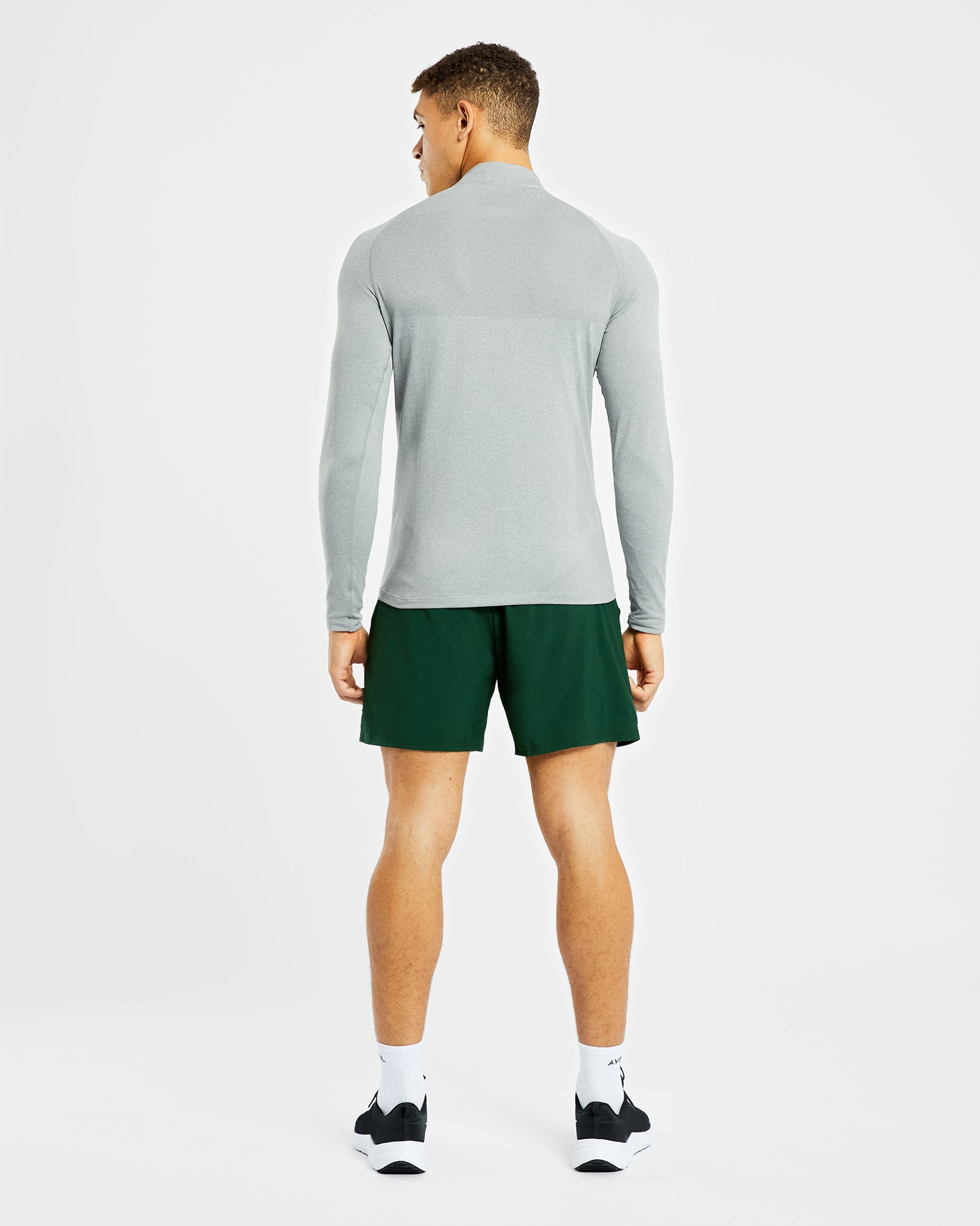 Essential Seamless 1/4 Zip Pullover – Grau meliert