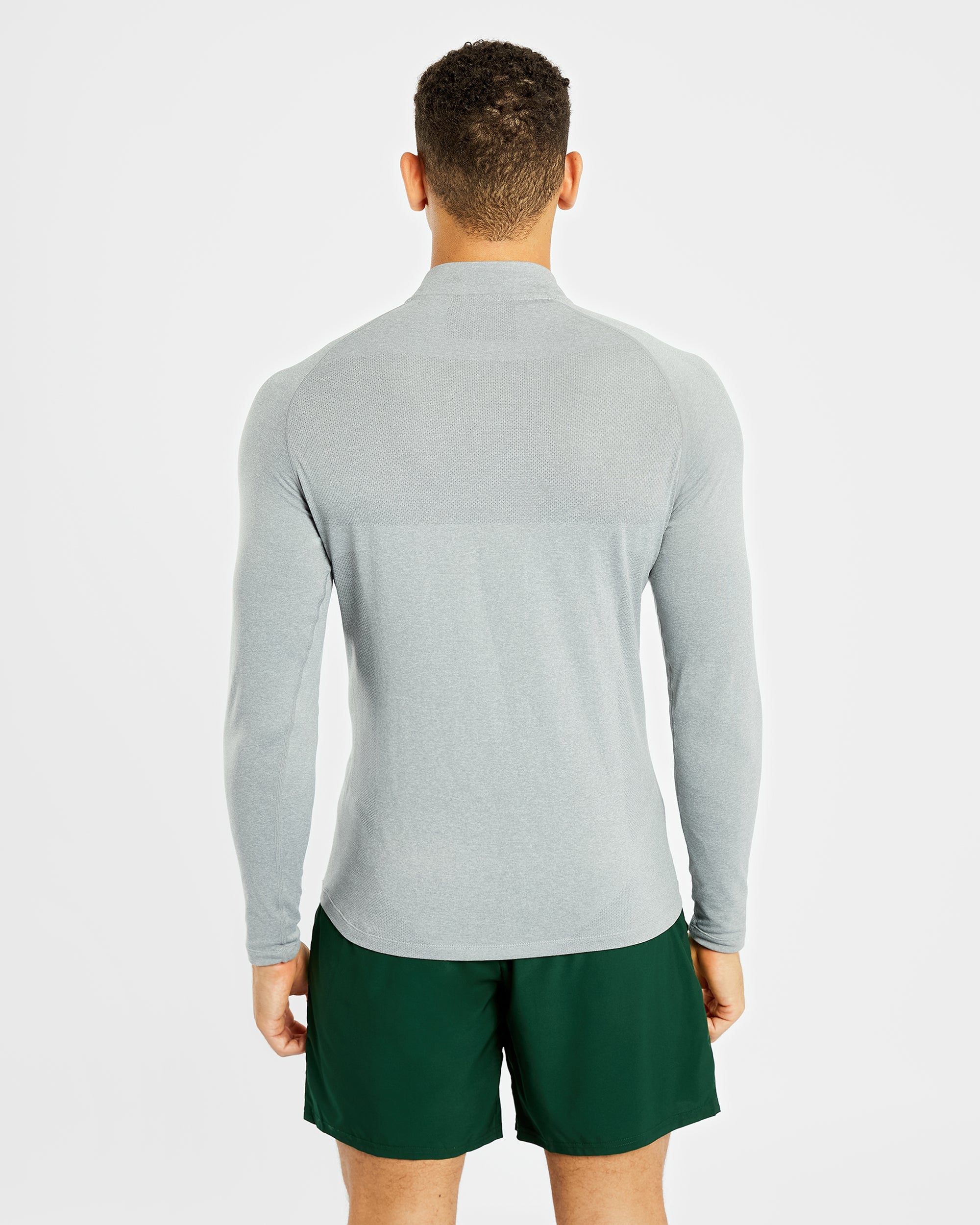 Essential Seamless 1/4 Zip Pullover – Grau meliert