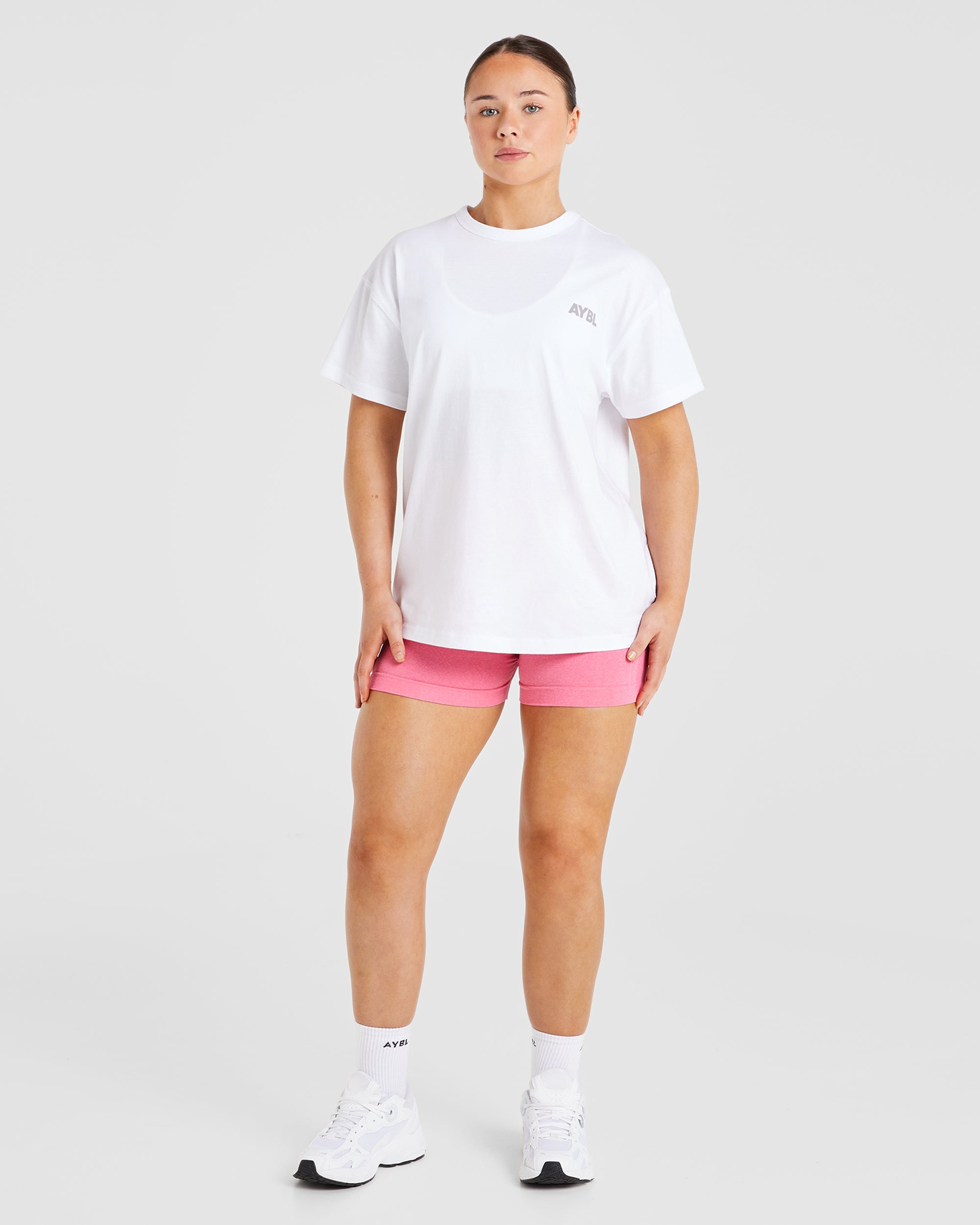 Athletics Club Oversized T Shirt - White/Grey