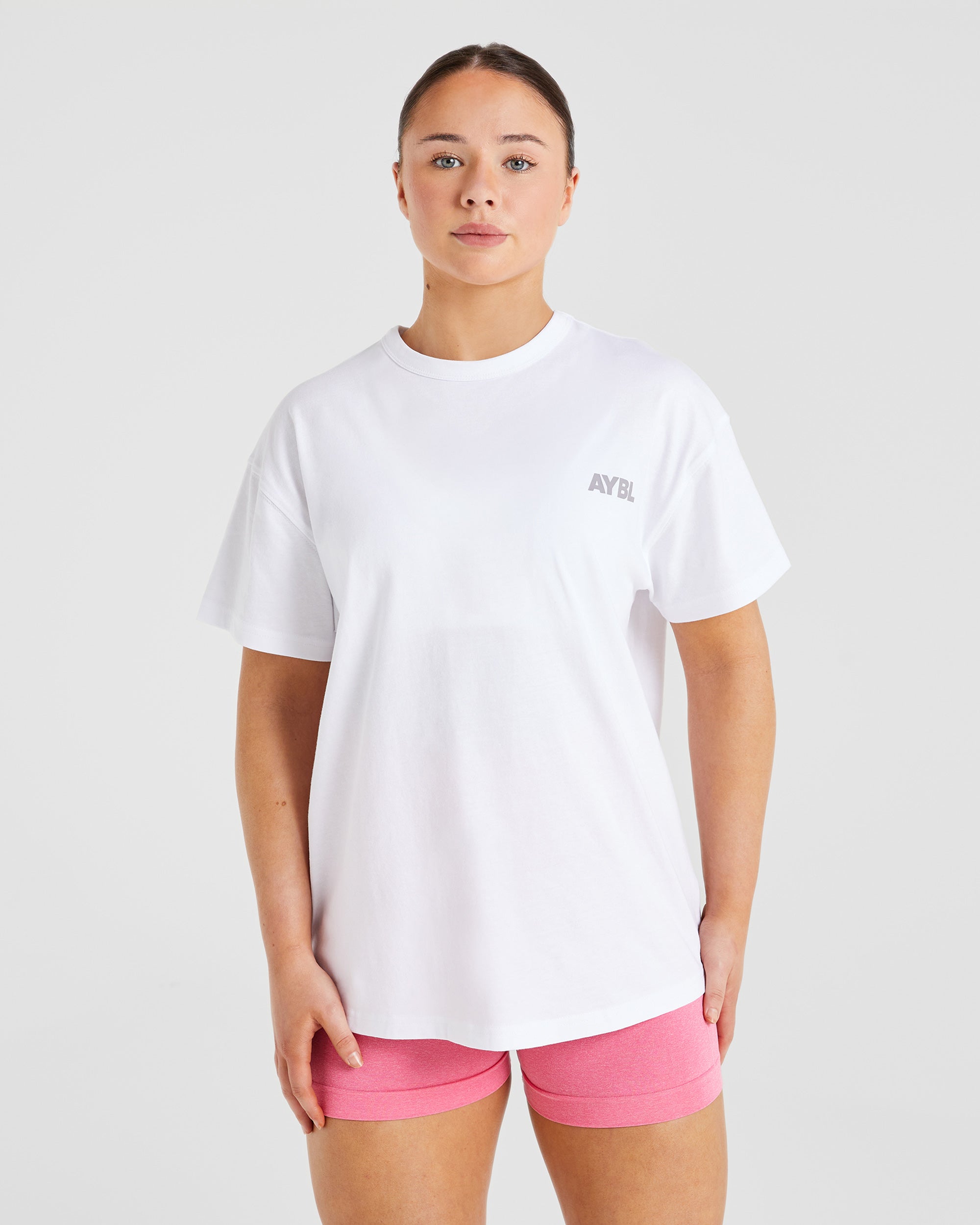 Athletics Club Oversized T Shirt - White/Grey