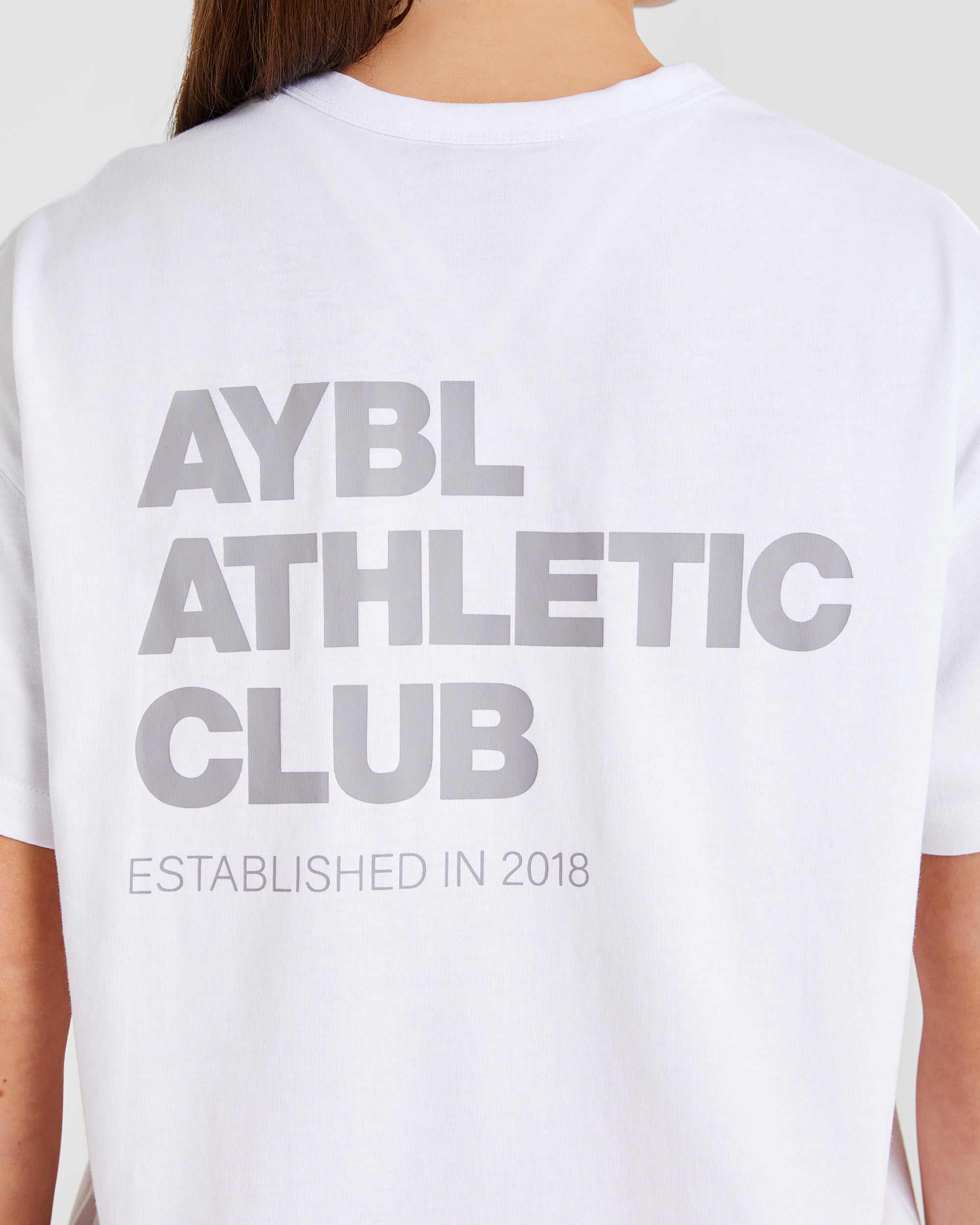 Athletics Club Oversized T Shirt - White/Grey