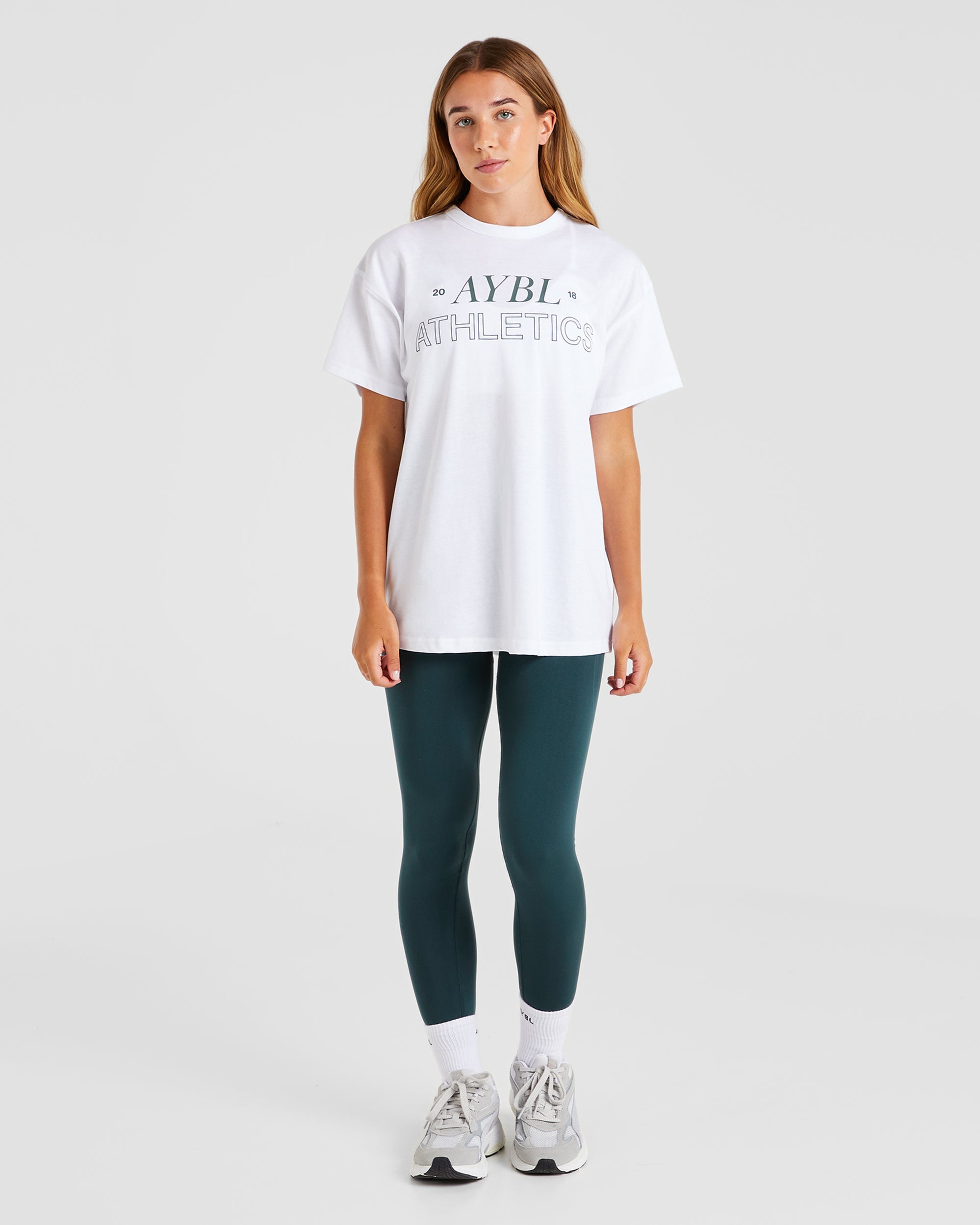 Athletics 18 Oversized T Shirt - White/Dark Green