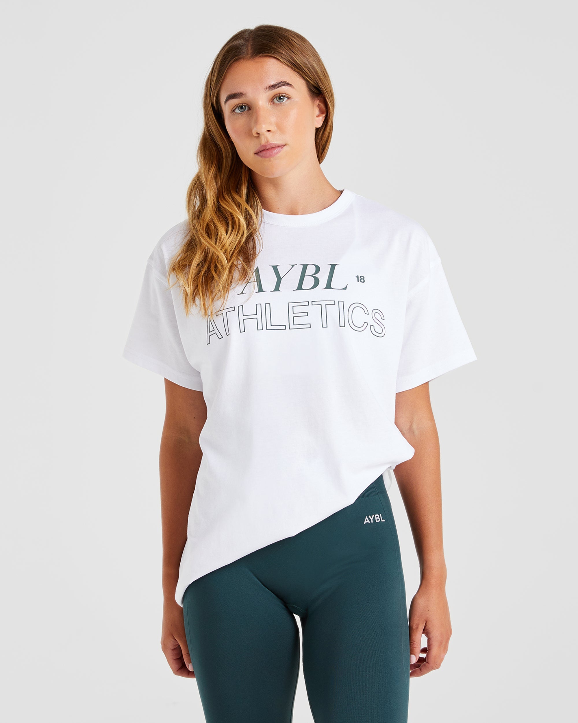 Athletics 18 Oversized T Shirt - White/Dark Green