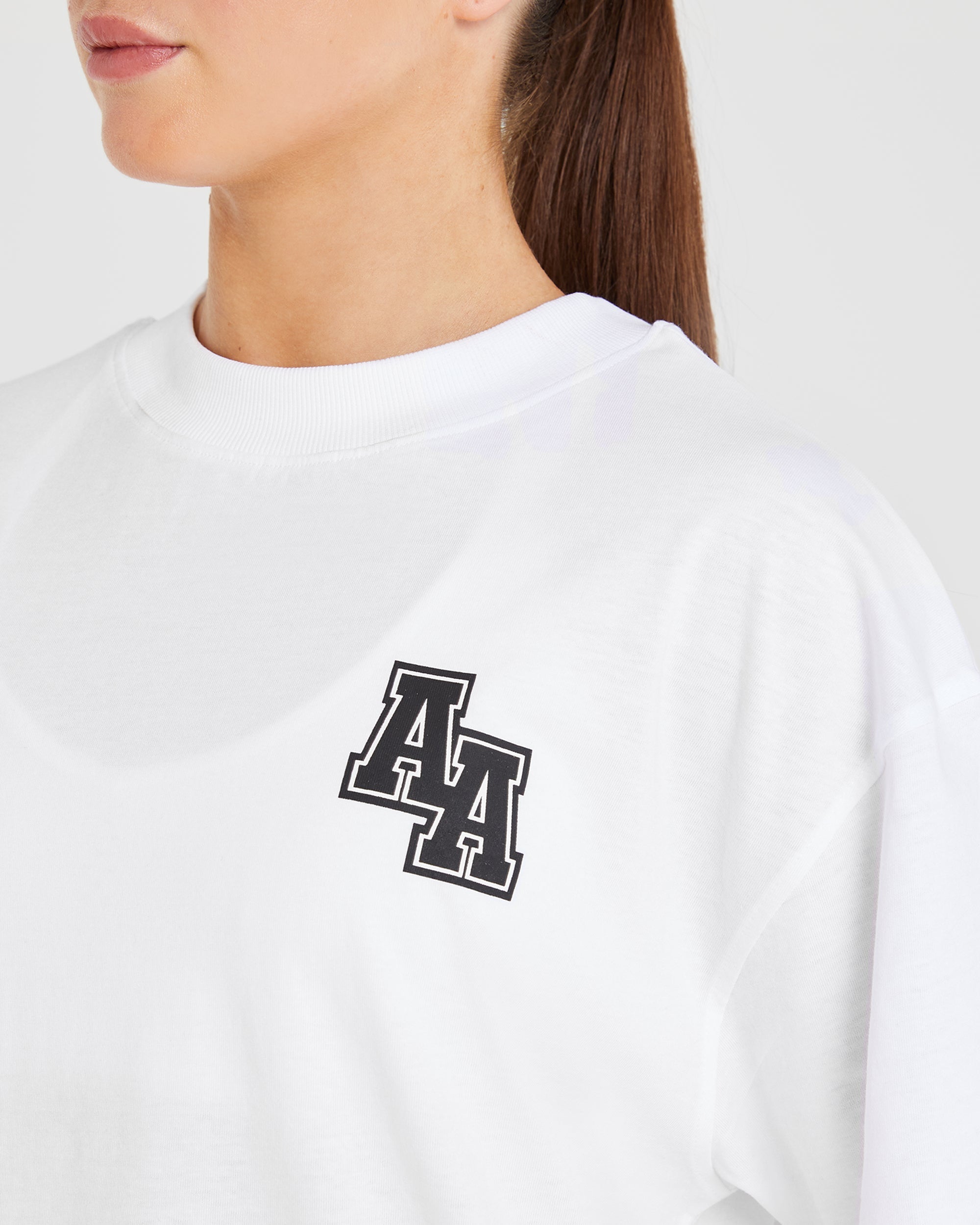 Athletics Slogan Oversized T Shirt - White