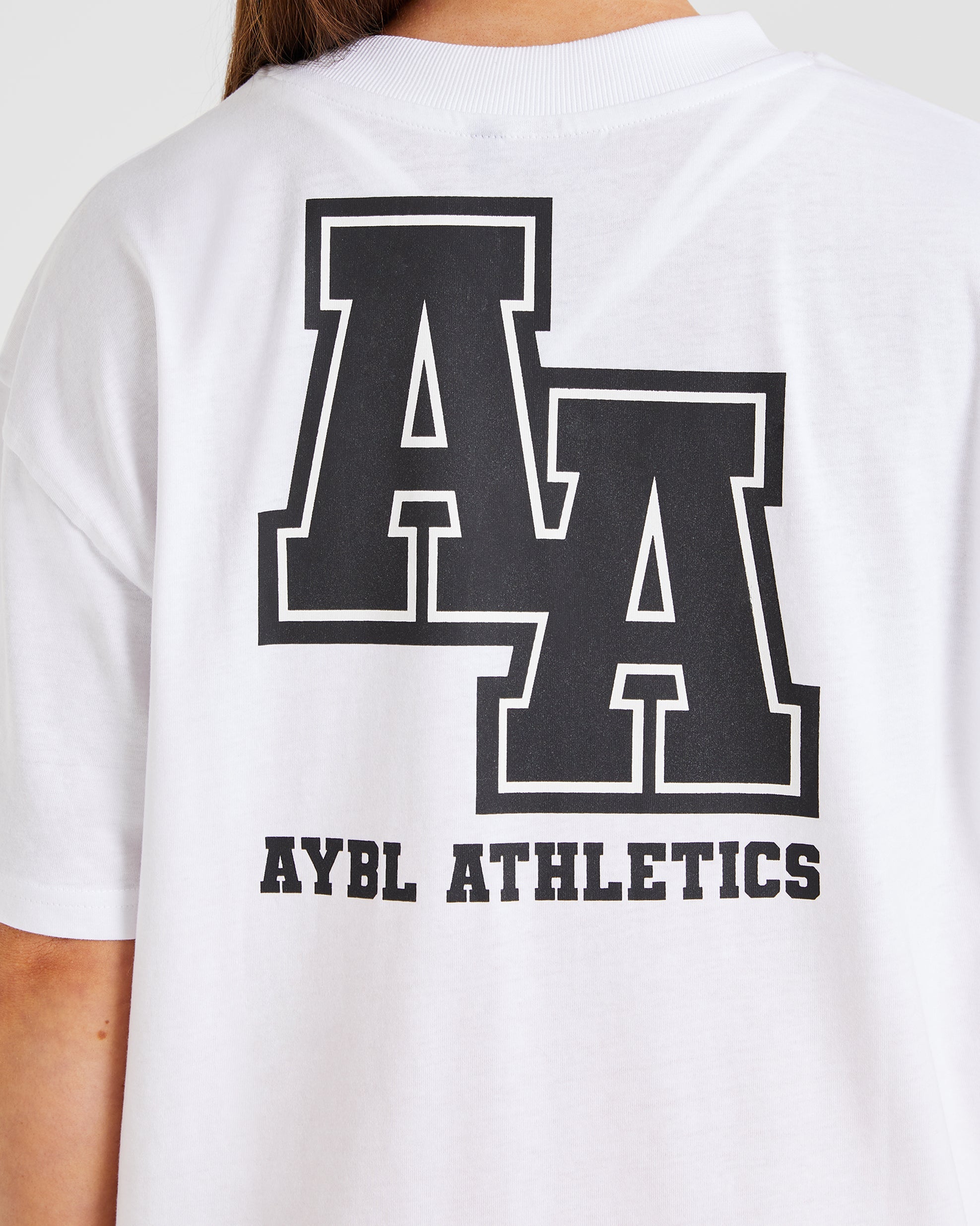 Athletics Slogan Oversized T Shirt - White