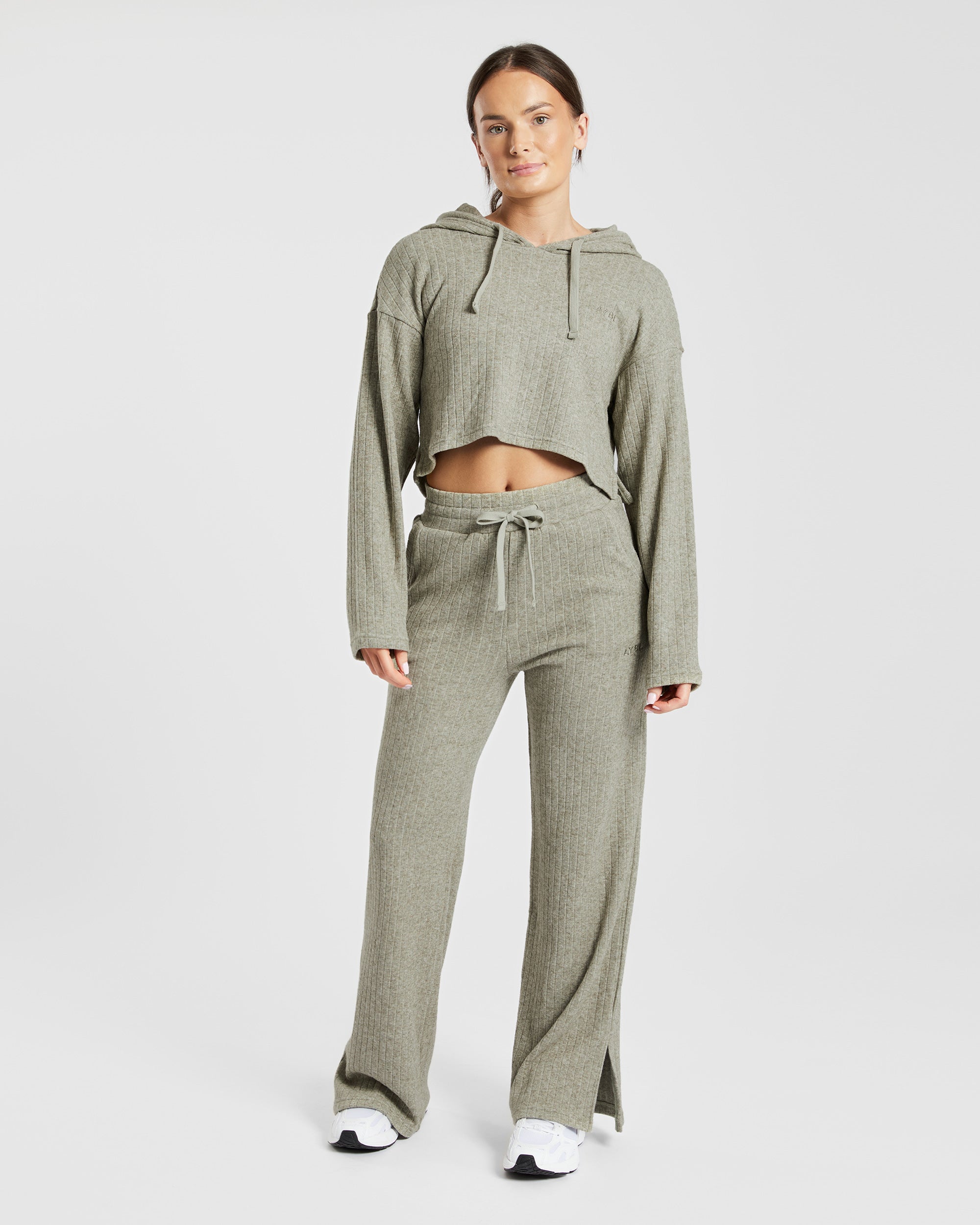 Unwind Knitted Joggers - Olive Marl
