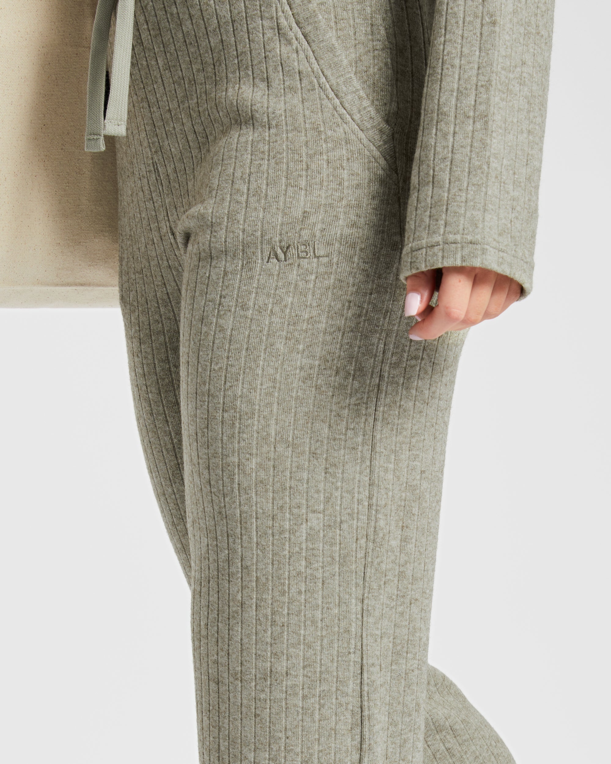Unwind Knitted Joggers - Olive Marl