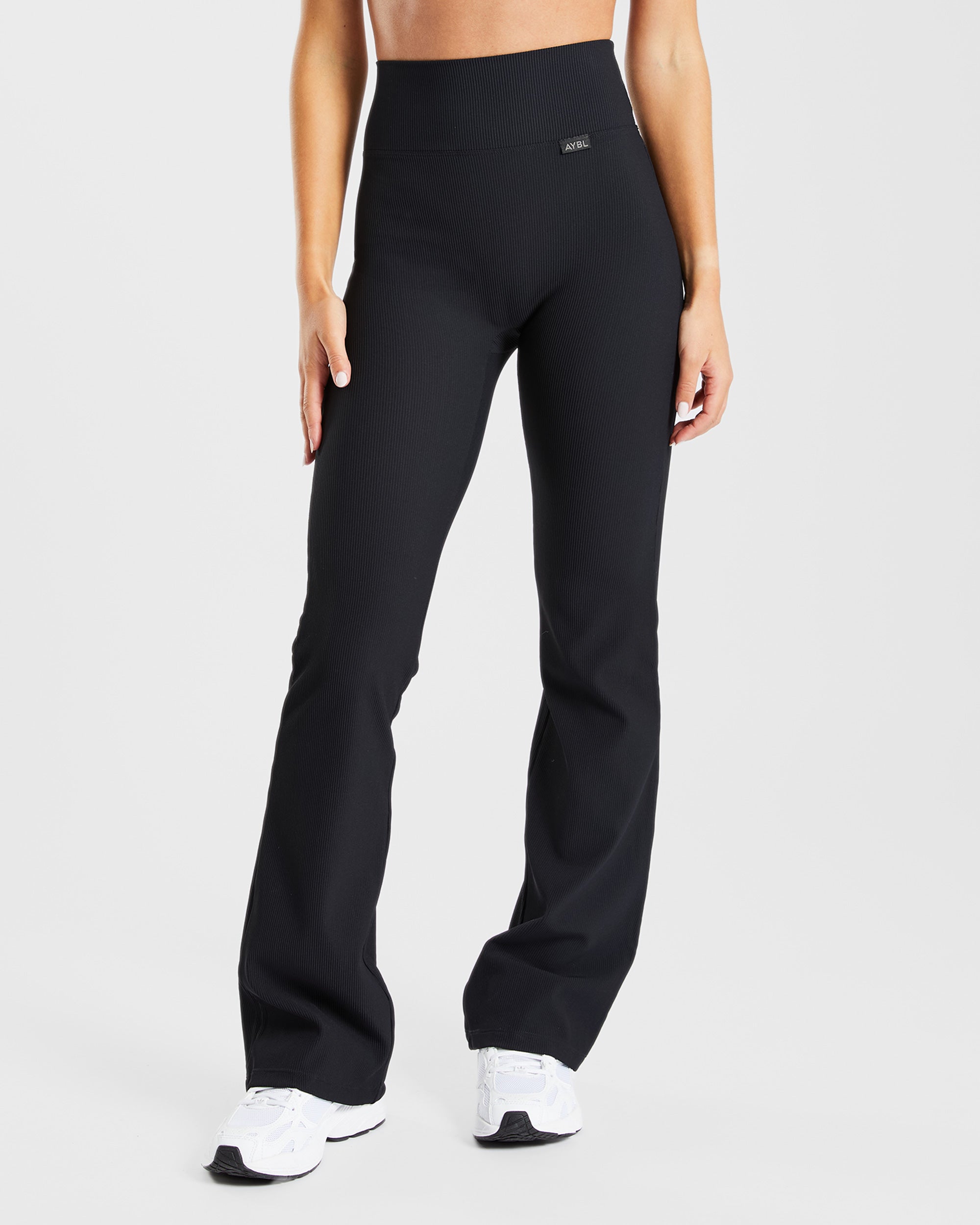 Flared ribbed leggings store