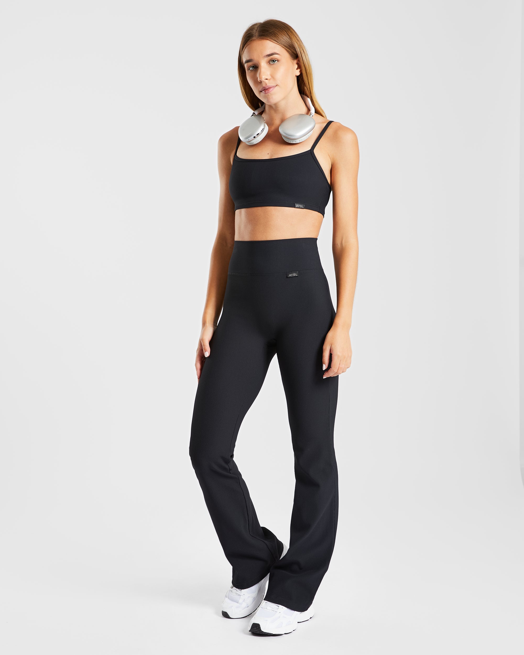 Legging évasé côtelé Sculpt - Noir