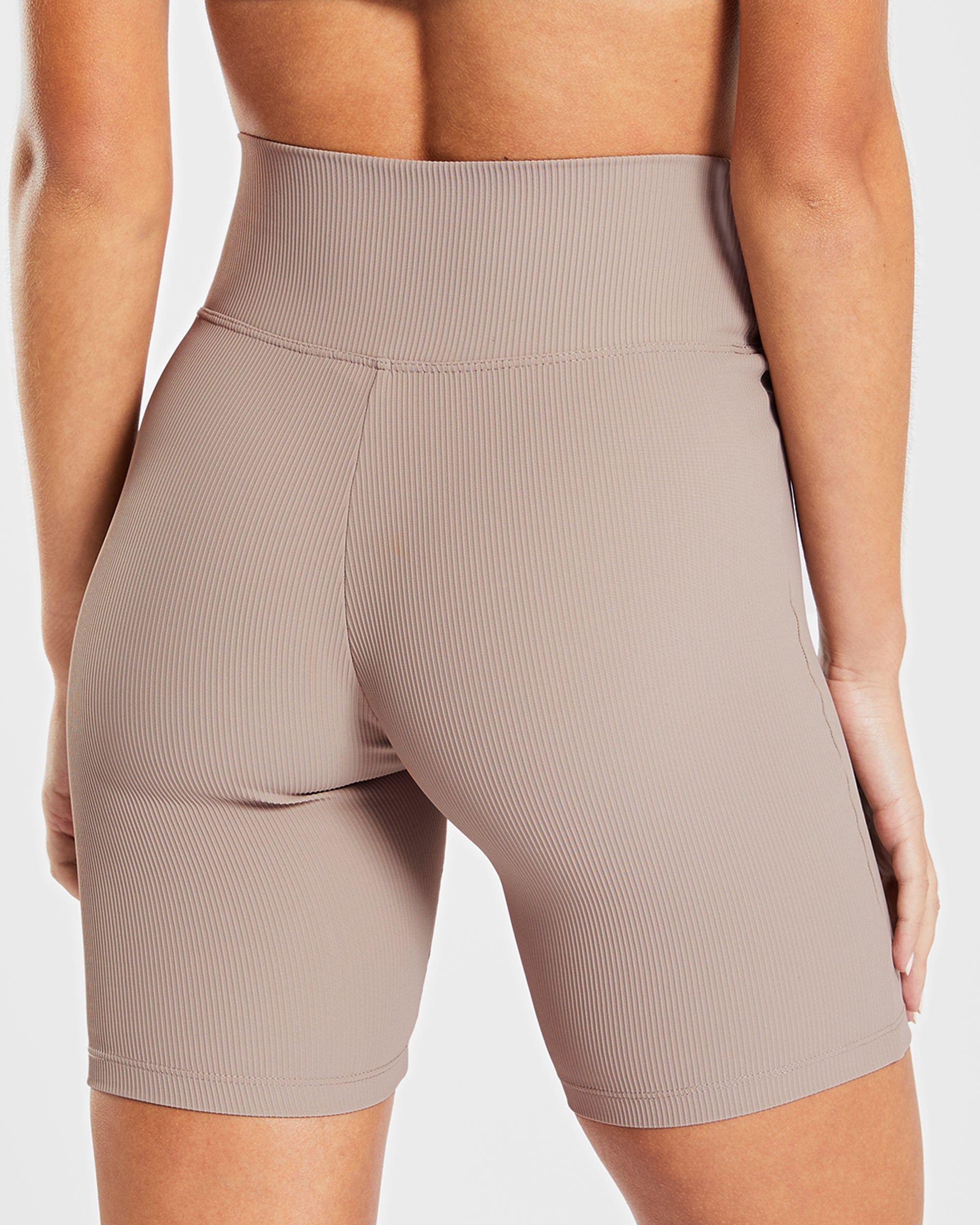 Gerippte Radlershorts Sculpt – Taupe