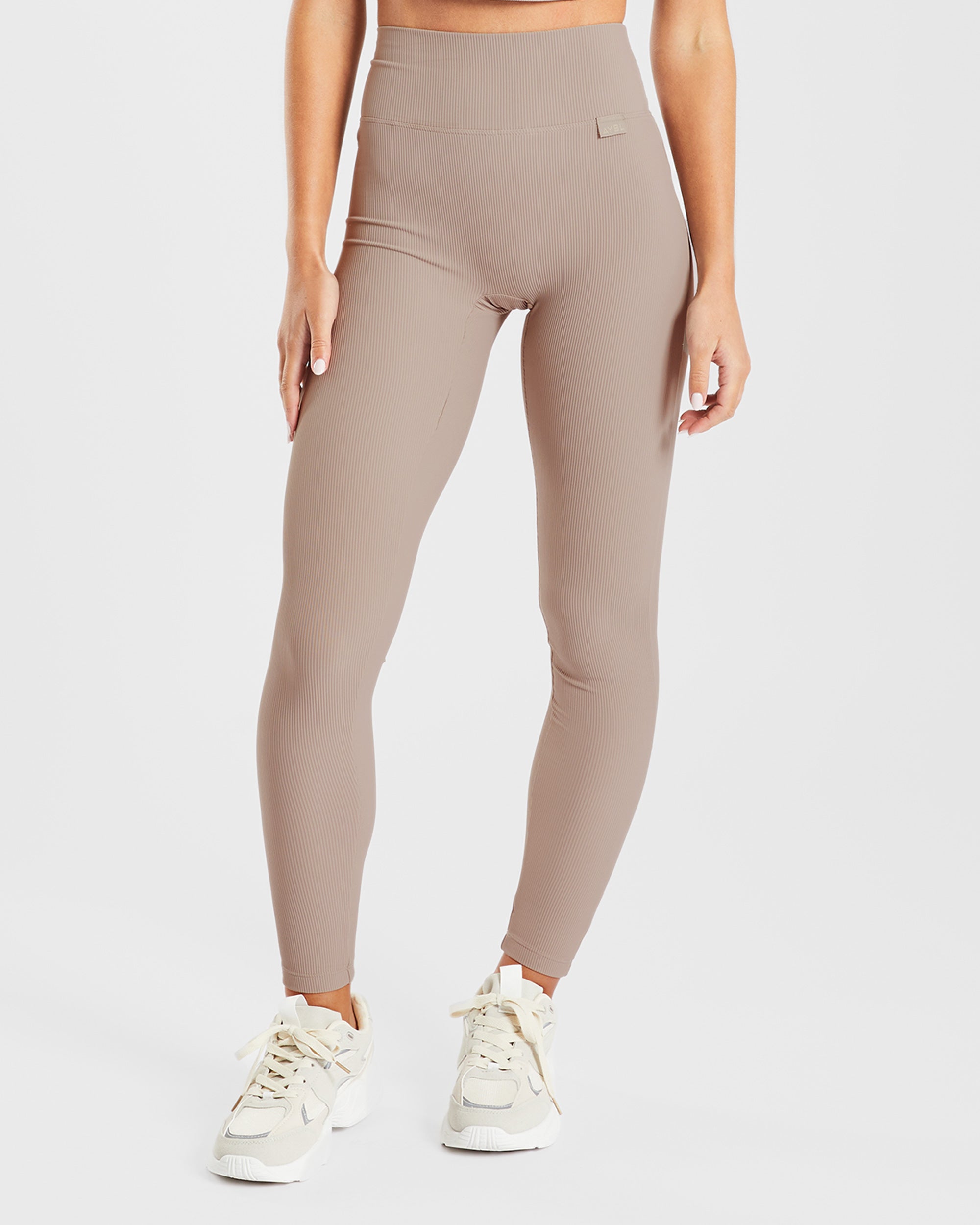 Sculpt Ribbed Leggings - Taupe