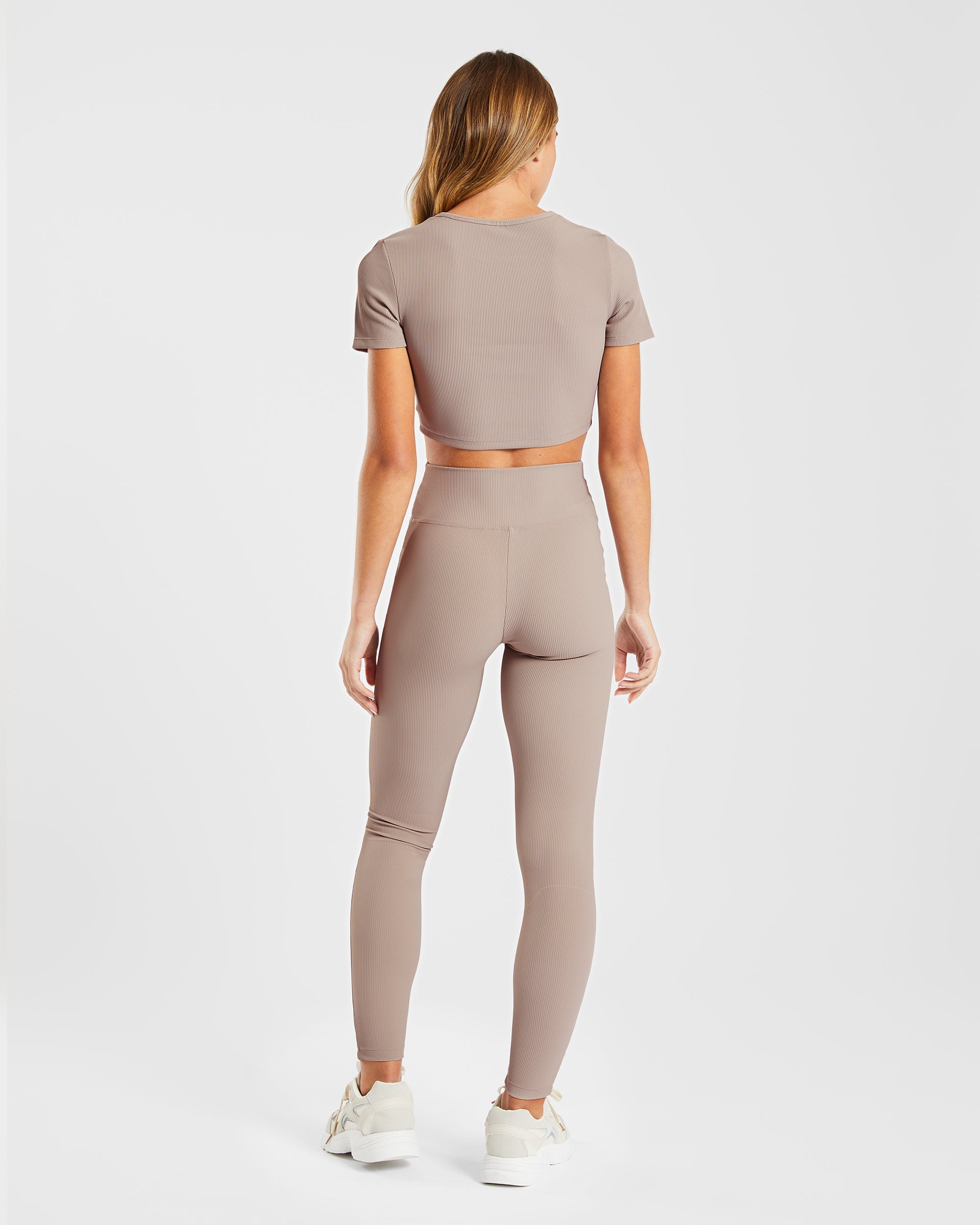 Sculpt Ribbed Leggings - Taupe