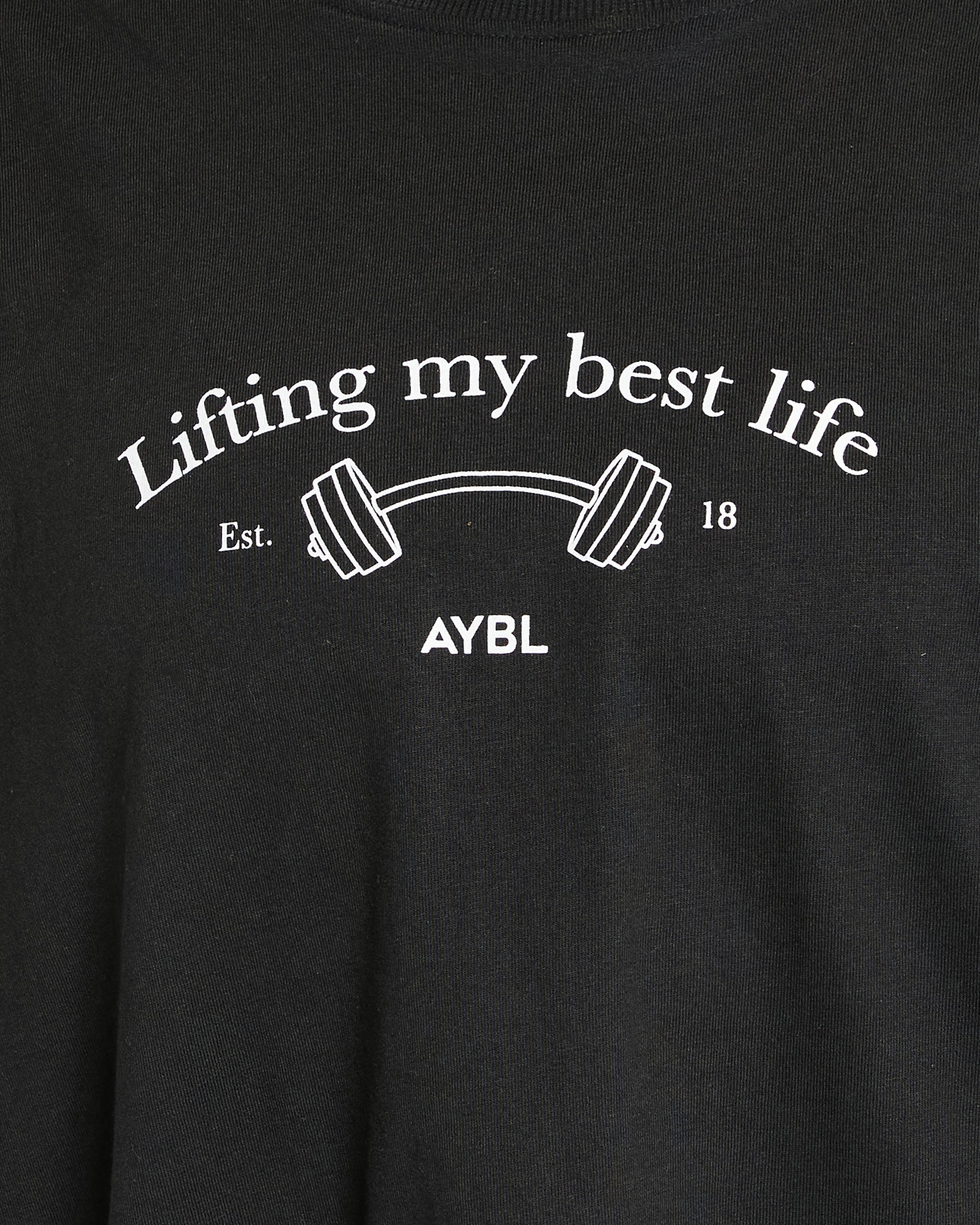 Lifting My Best Life Übergroßes T-Shirt – Schwarz