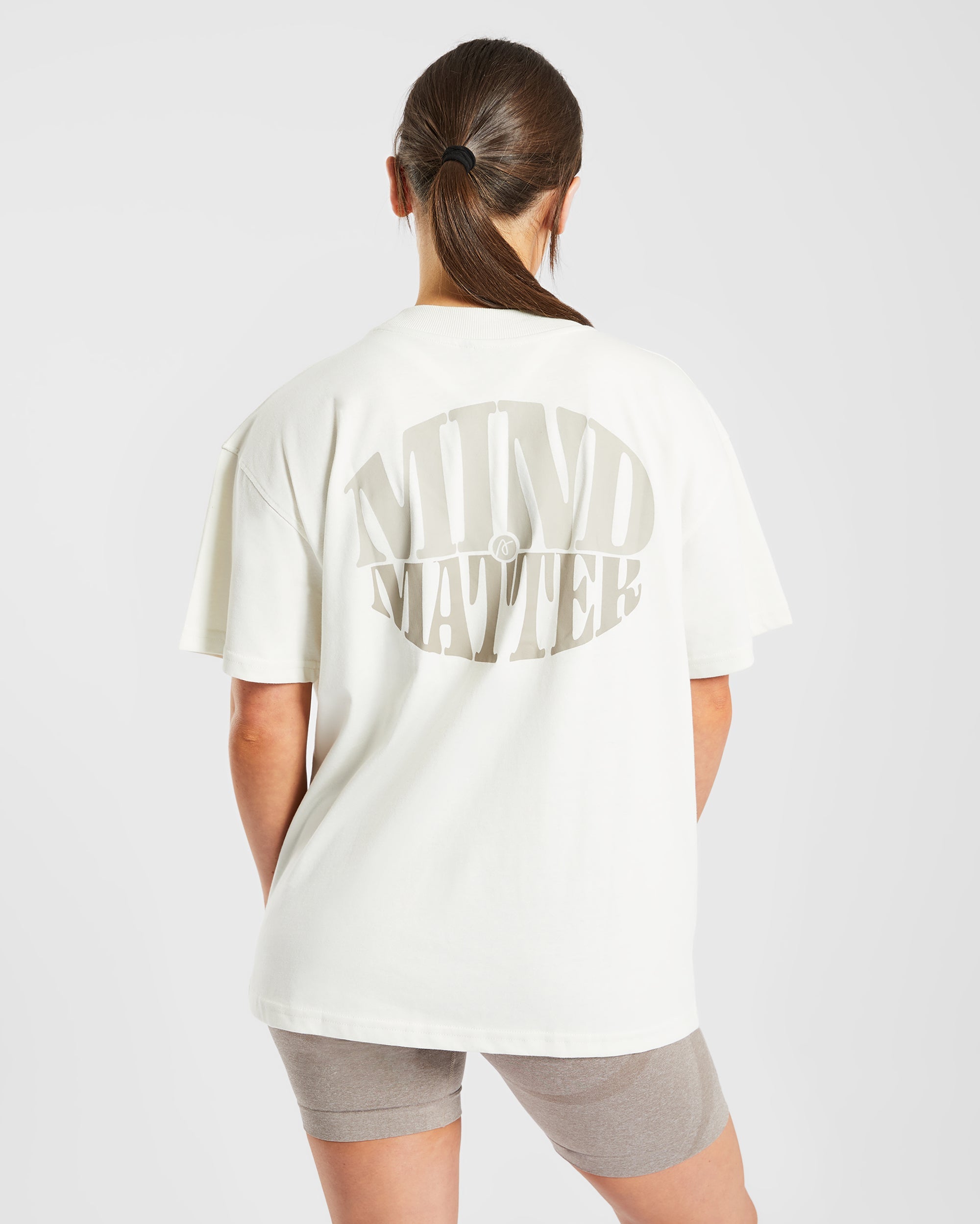 Mind Over Matter Übergroßes T-Shirt – Beige/Braun