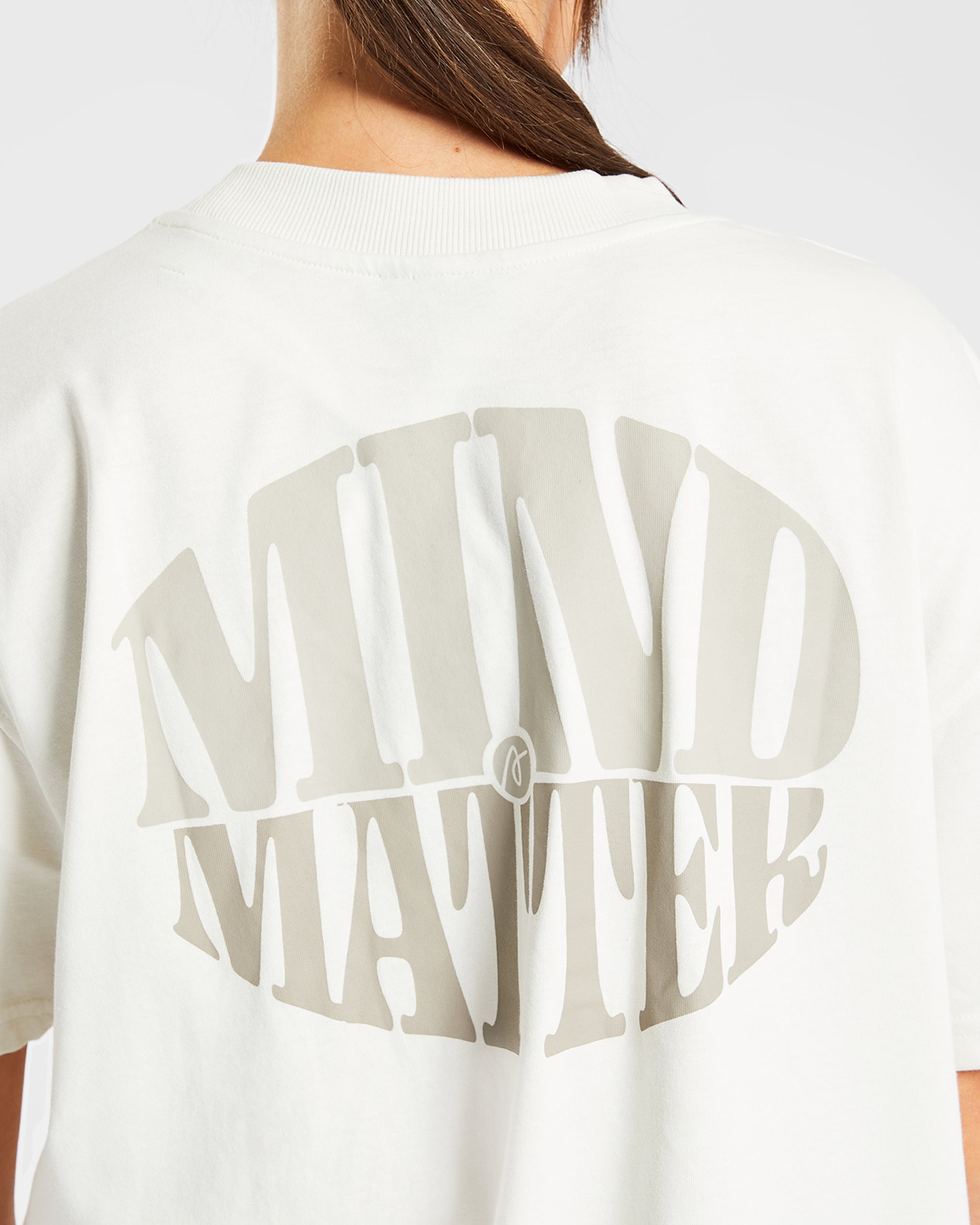 Mind Over Matter Übergroßes T-Shirt – Beige/Braun